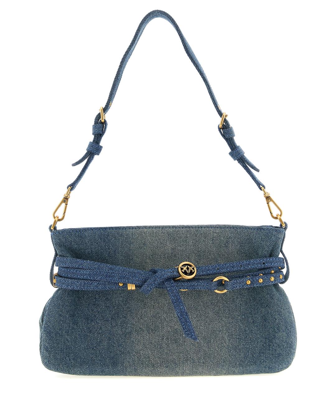 PINKO Синяя хлопковая сумка через плечо, фото 1