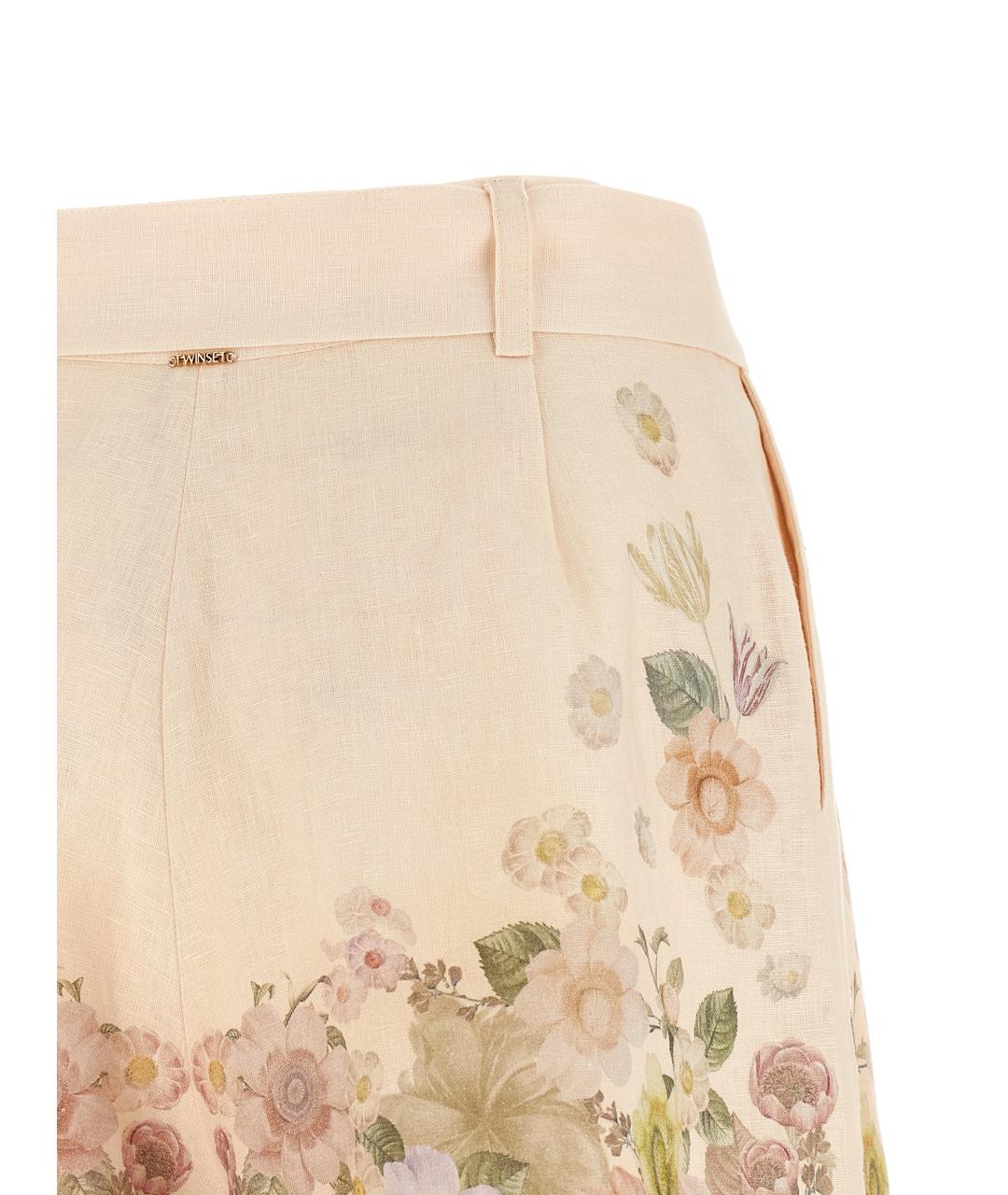 TWIN-SET Мульти льняные шорты, фото 4