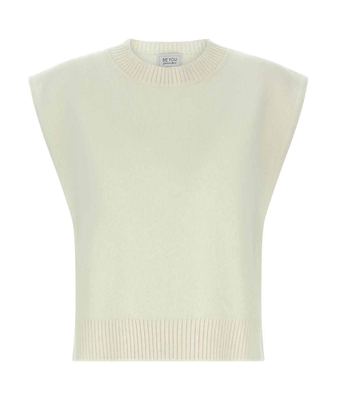 BE YOU Белая кашемировая жилетка, фото 1