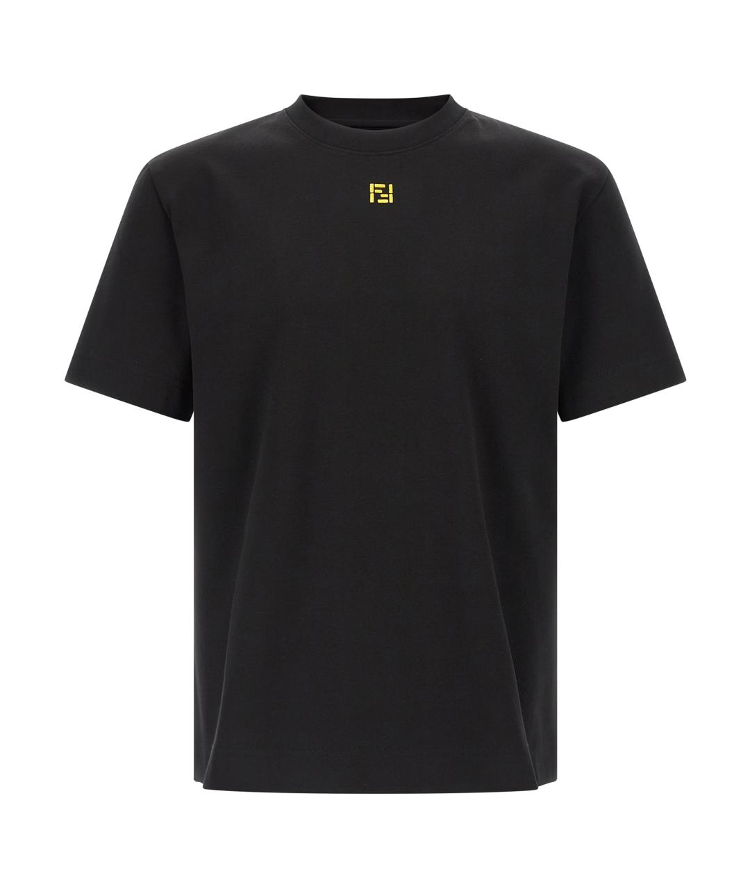 FENDI Черная хлопковая футболка, фото 1