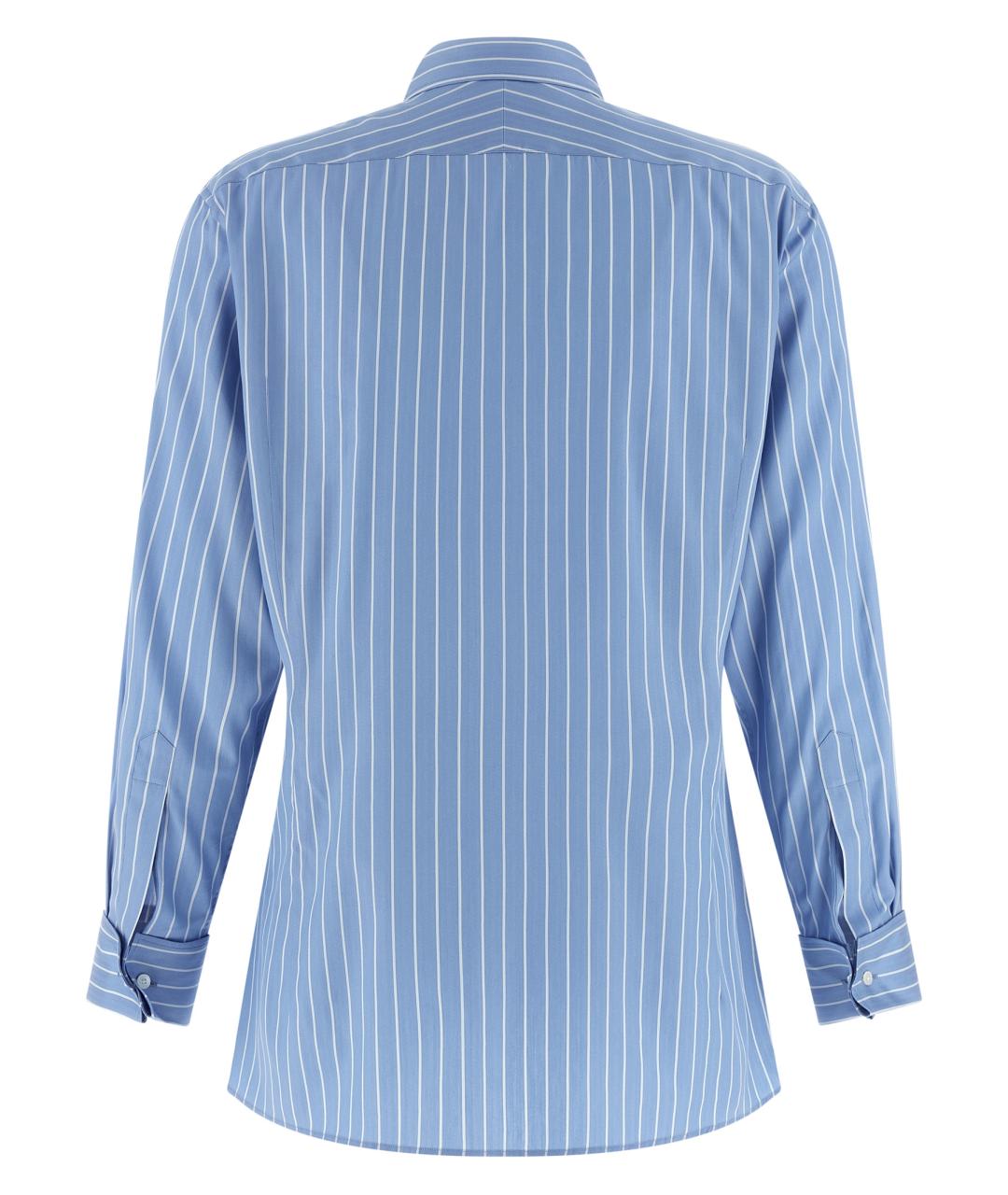 AURALEE Голубая хлопковая рубашка, фото 2