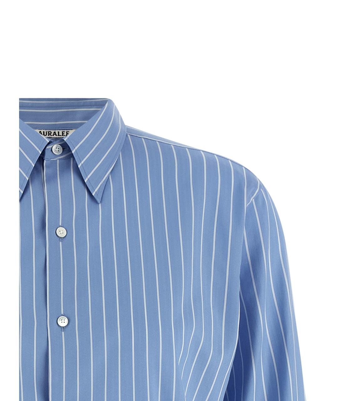 AURALEE Голубая хлопковая рубашка, фото 3