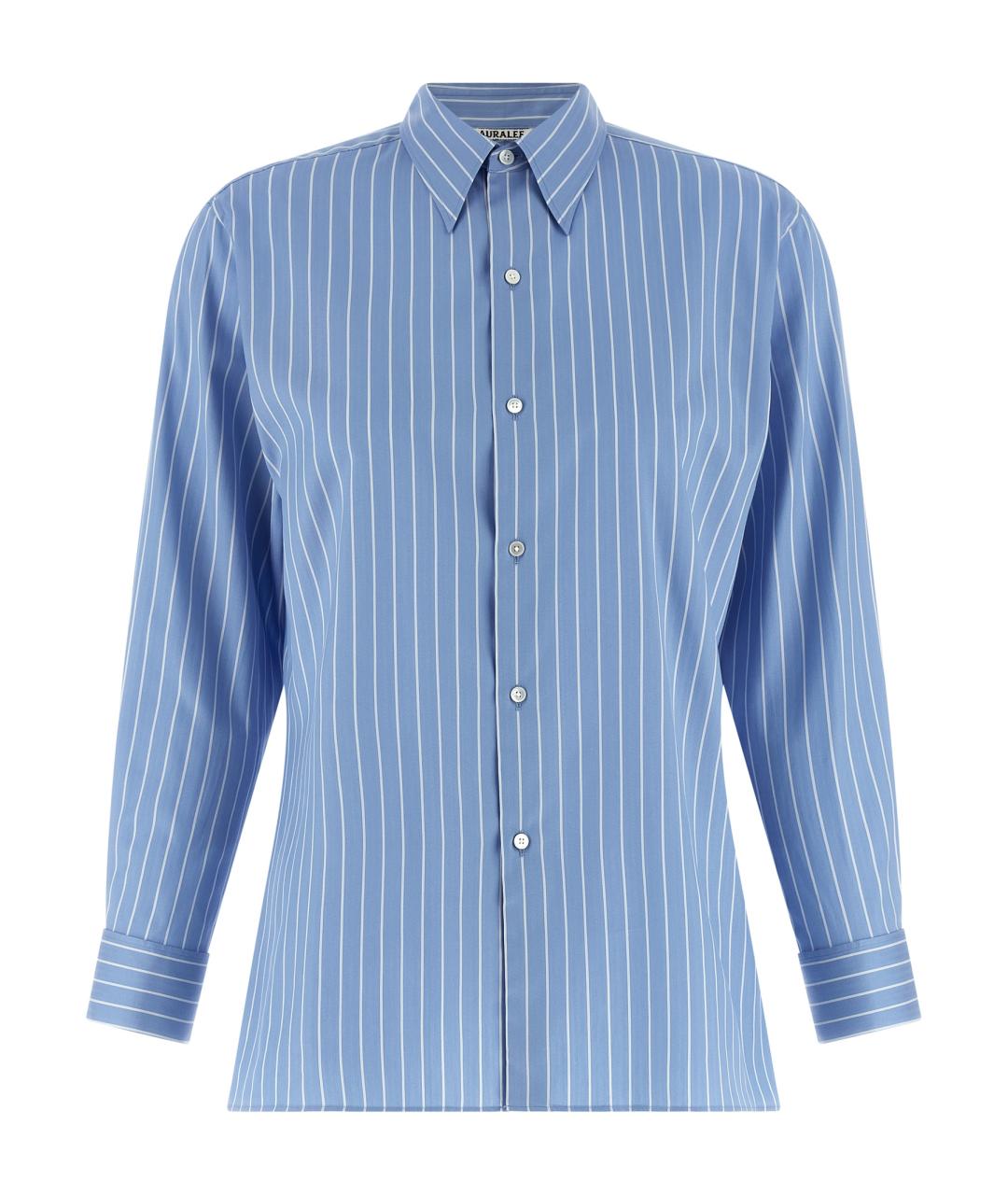 AURALEE Голубая хлопковая рубашка, фото 1
