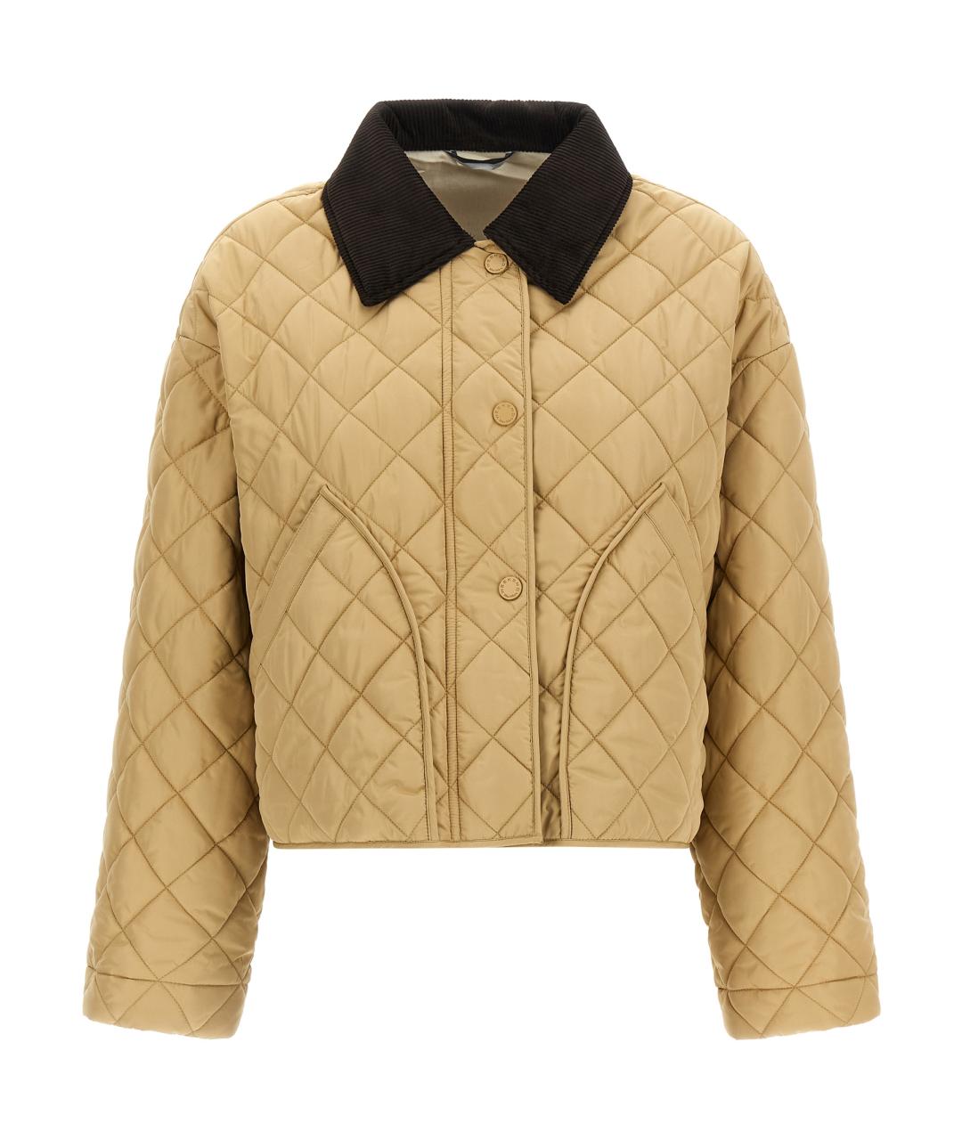 WEEKEND MAX MARA Бежевый полиэстеровый пуховик, фото 1