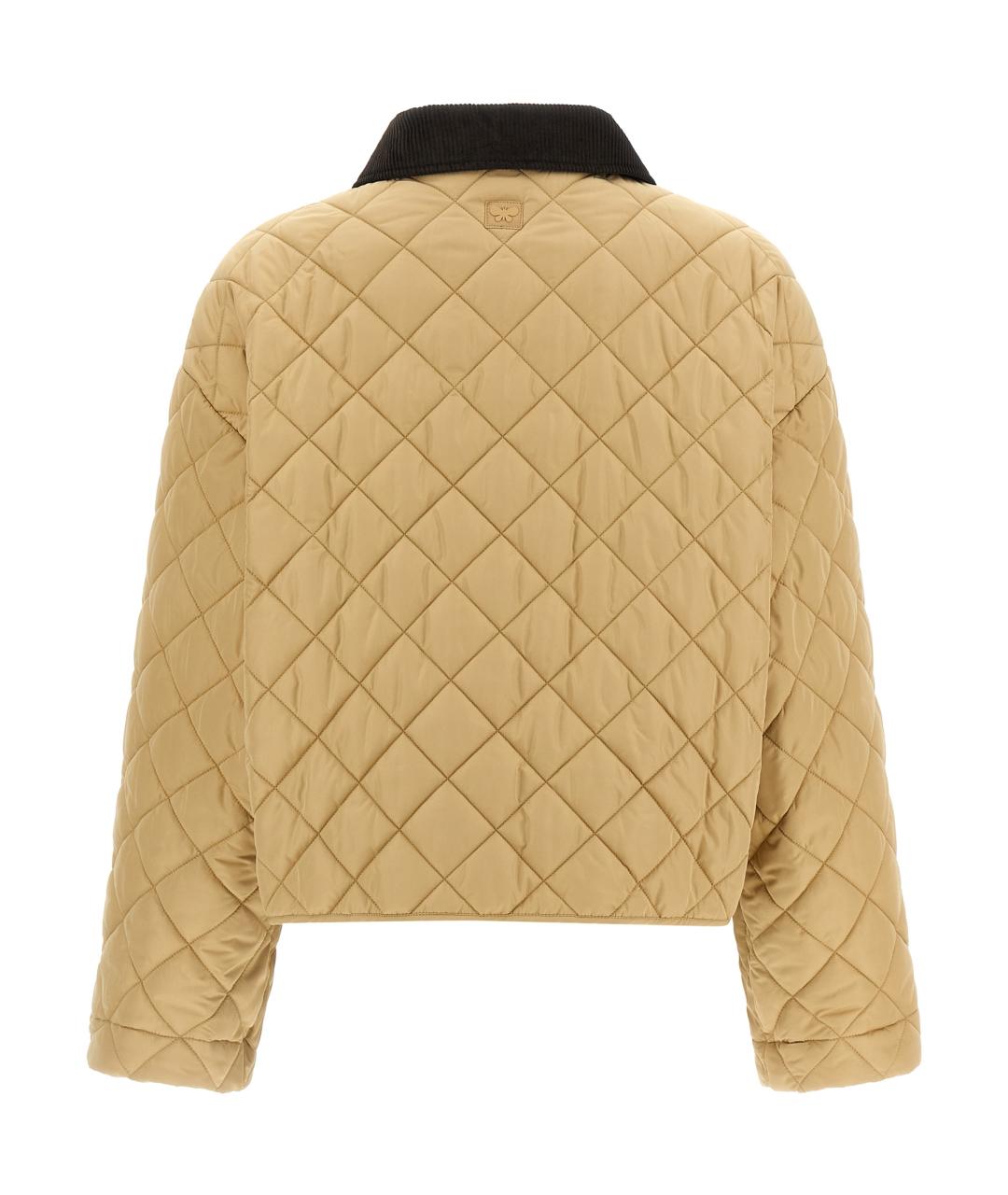 WEEKEND MAX MARA Бежевый полиэстеровый пуховик, фото 4