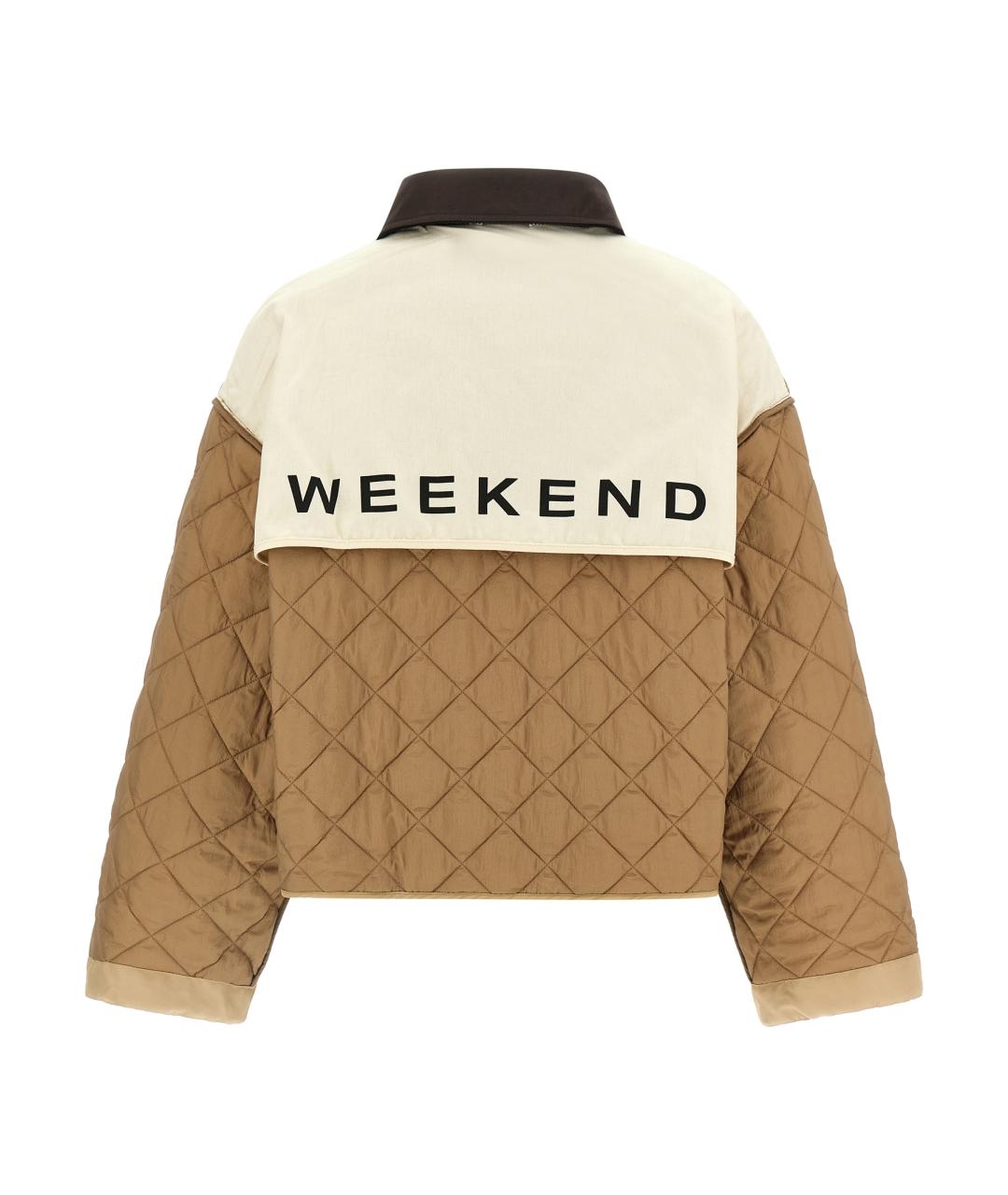 WEEKEND MAX MARA Бежевый полиэстеровый пуховик, фото 3