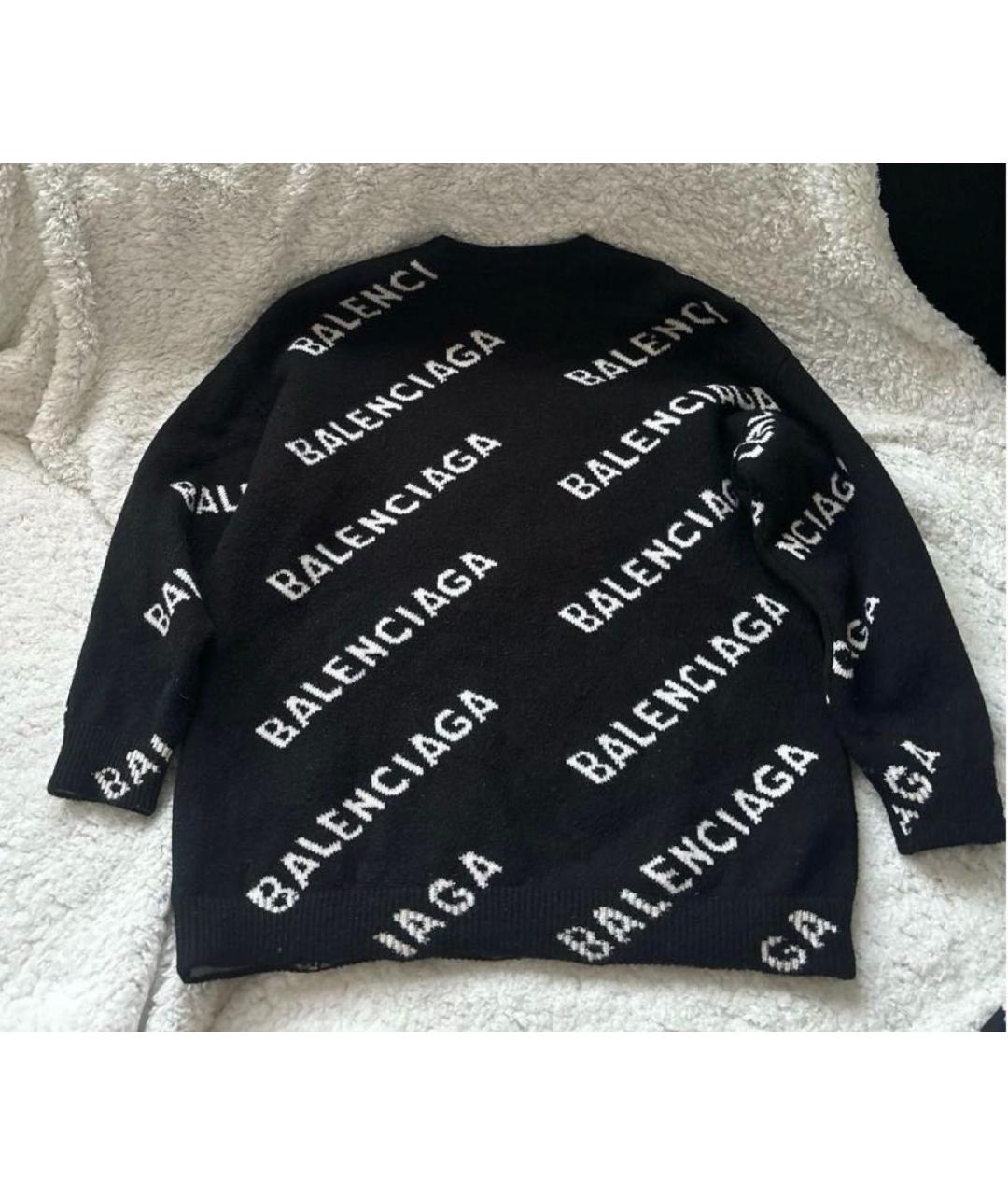 BALENCIAGA Черный шерстяной джемпер / свитер, фото 3