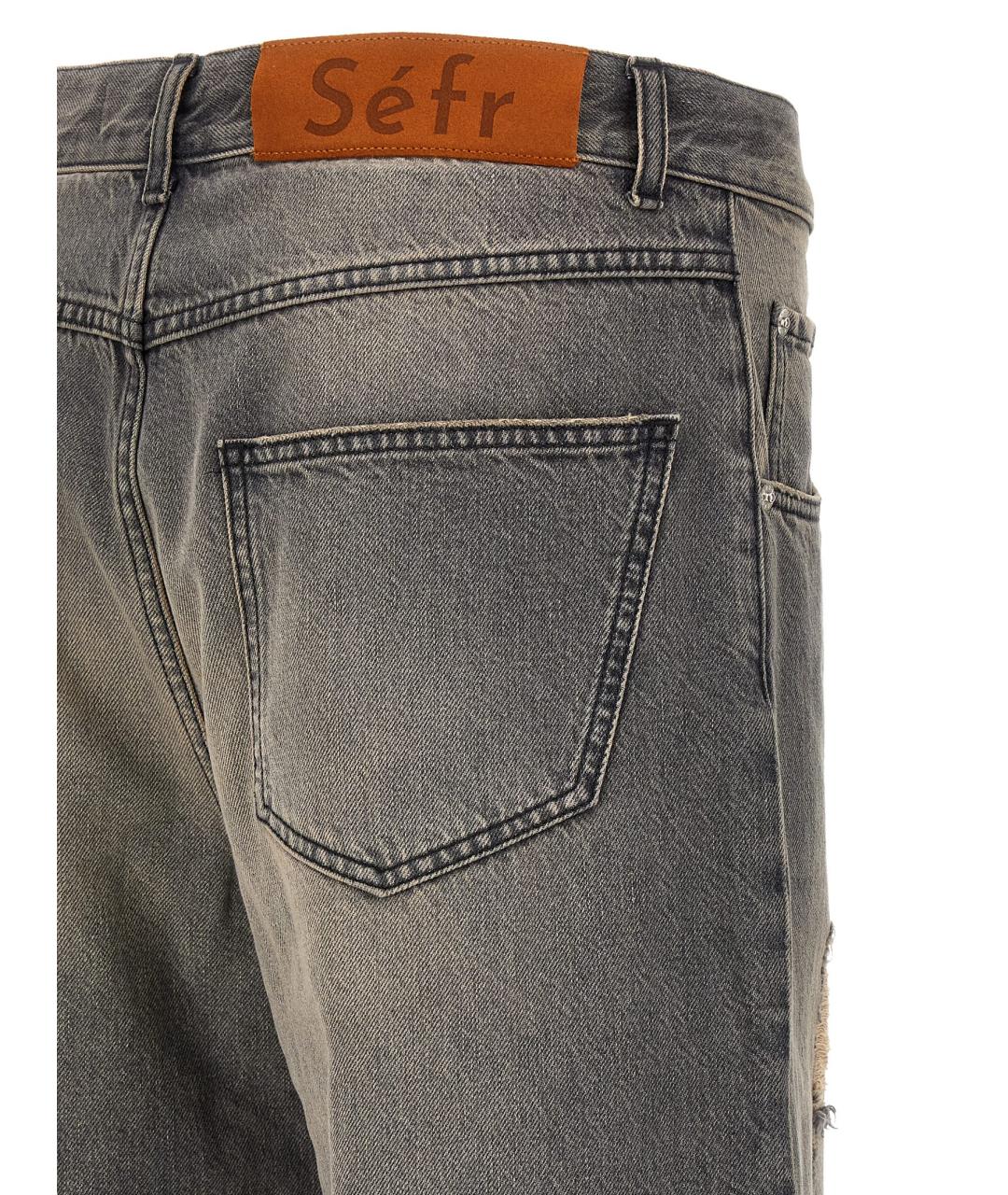 SEFR Серые хлопковые прямые джинсы, фото 4