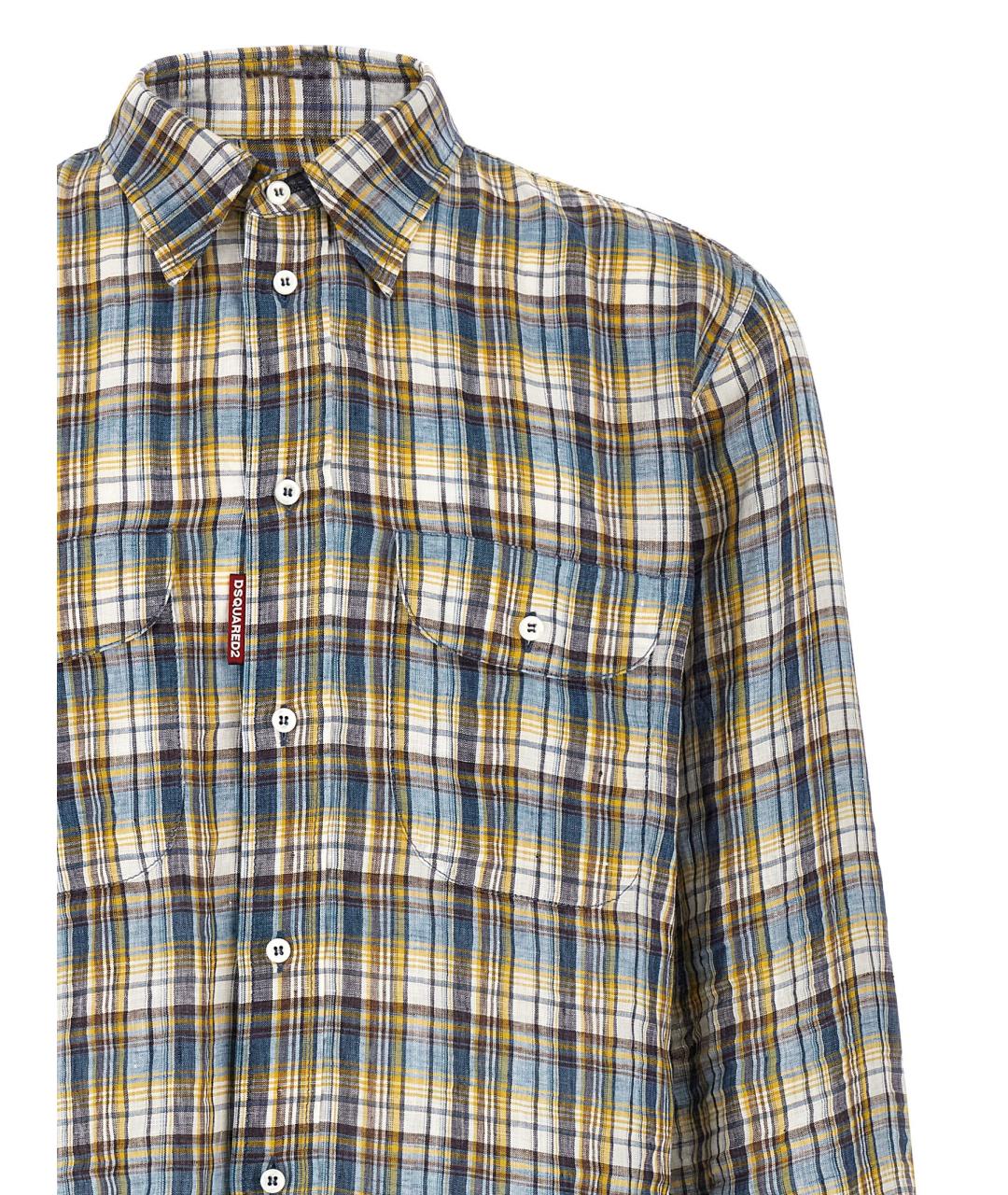 DSQUARED2 Мульти льняная кэжуал рубашка, фото 3