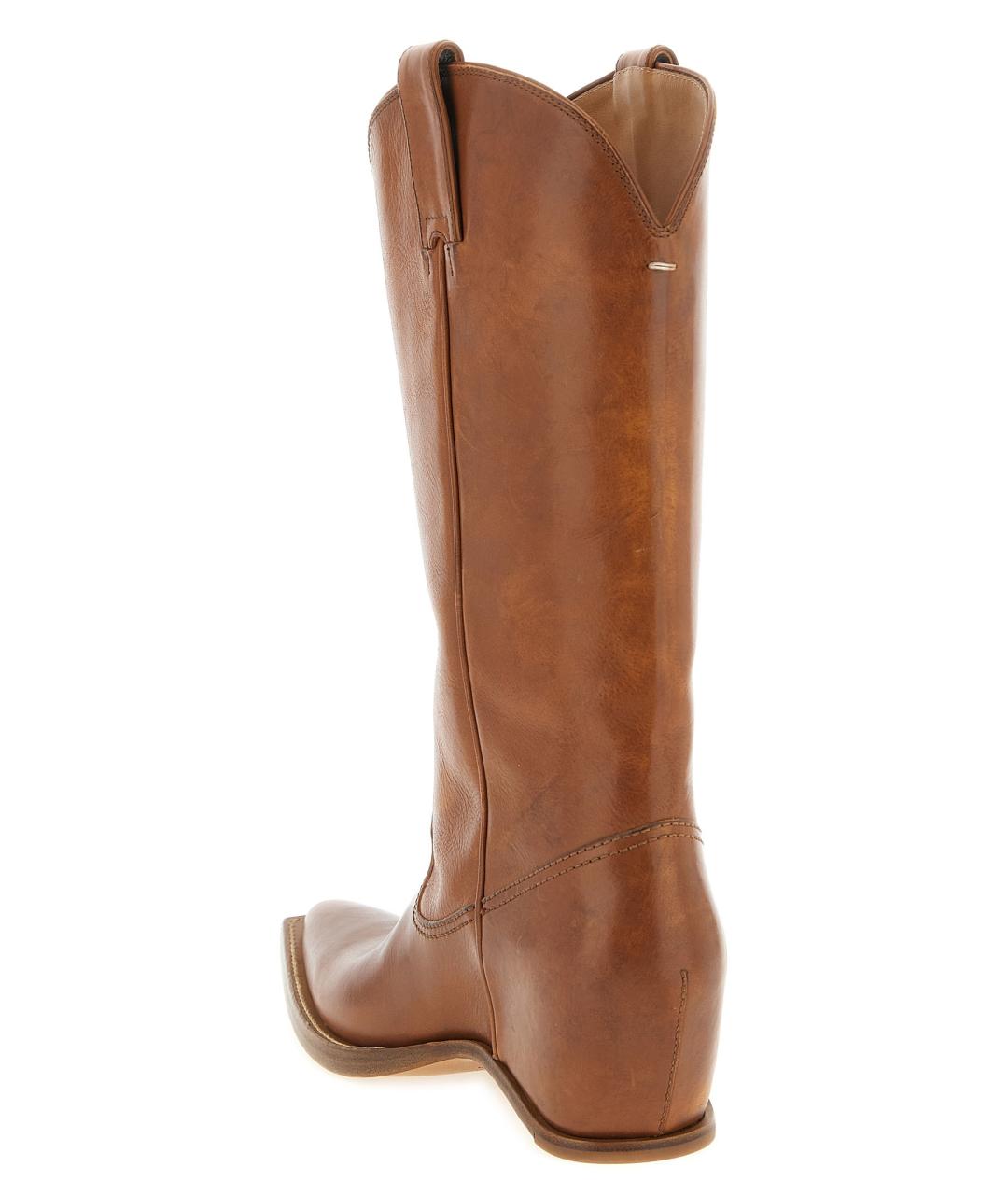 MAISON MARGIELA Коричневые кожаные ботинки, фото 3