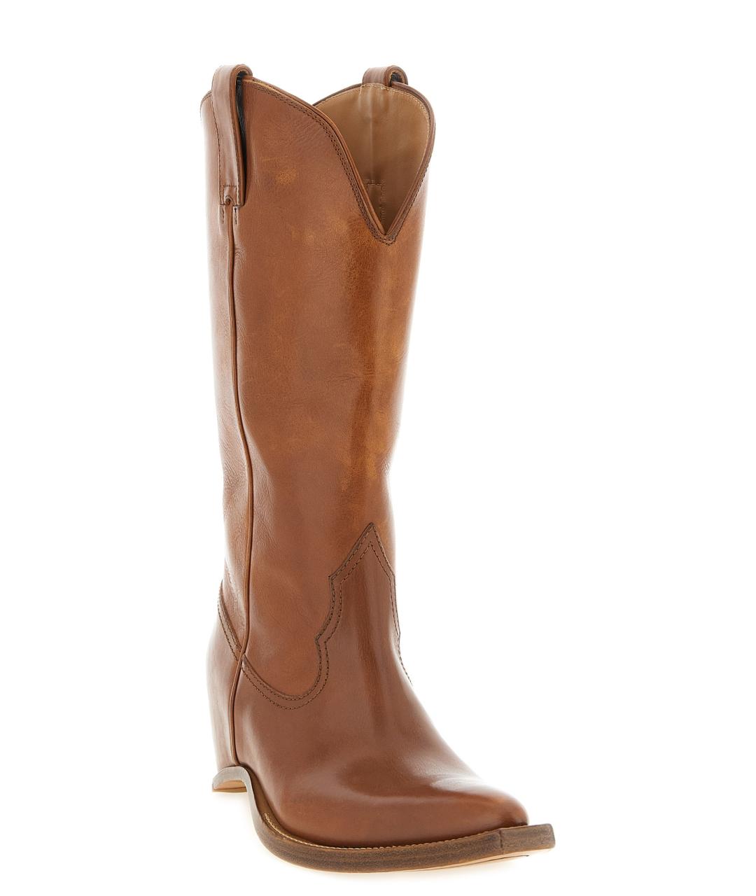 MAISON MARGIELA Коричневые кожаные ботинки, фото 2