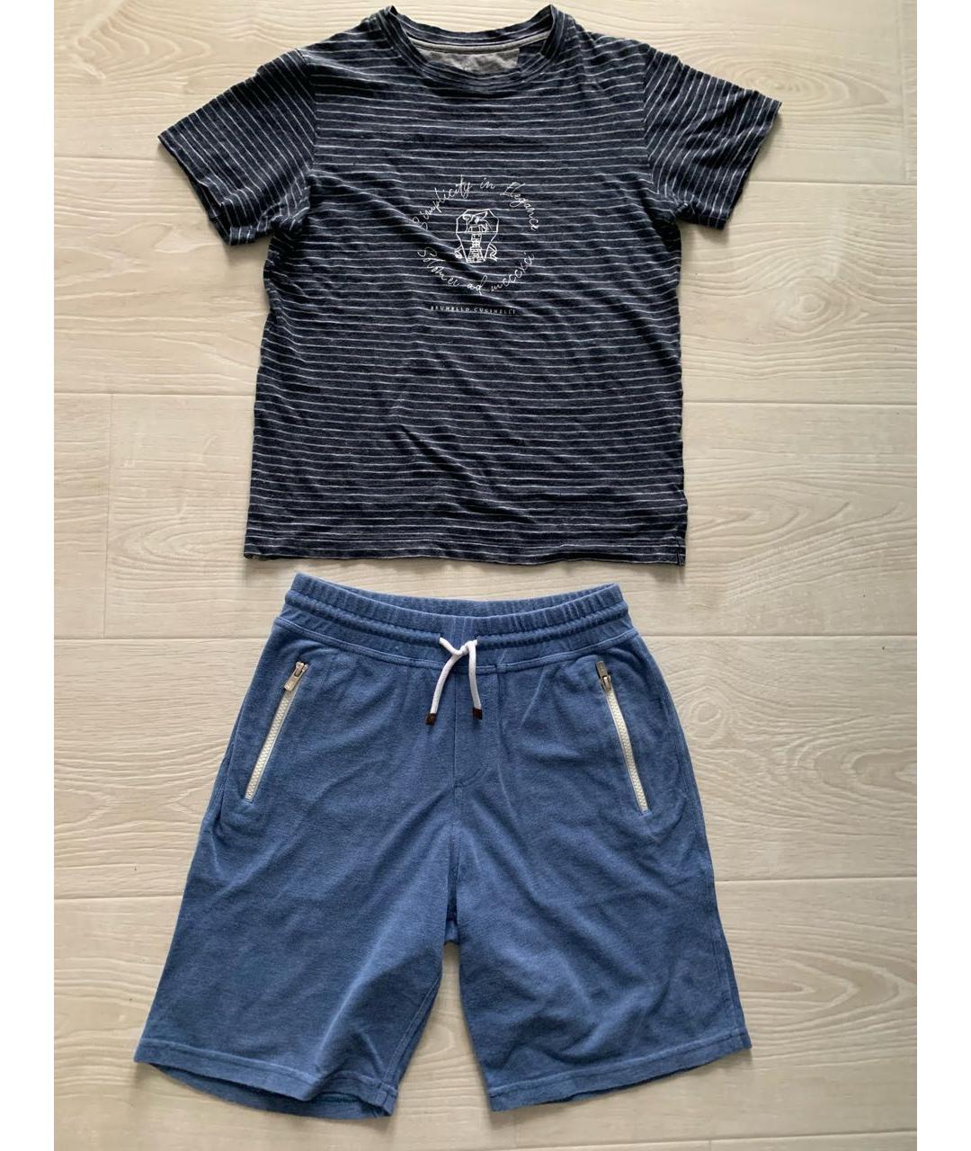 BRUNELLO CUCINELLI Синий хлопковый комплект, фото 6