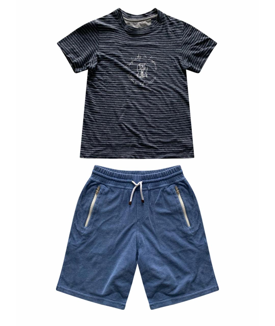 BRUNELLO CUCINELLI Синий хлопковый комплект, фото 1