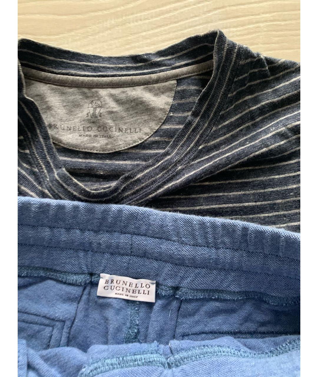 BRUNELLO CUCINELLI Синий хлопковый комплект, фото 3