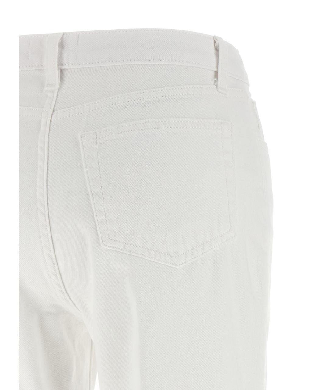 L'AGENCE Белые хлопковые прямые джинсы, фото 4