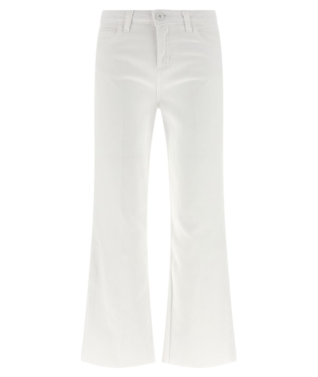 L'AGENCE Белые хлопковые прямые джинсы, фото 1