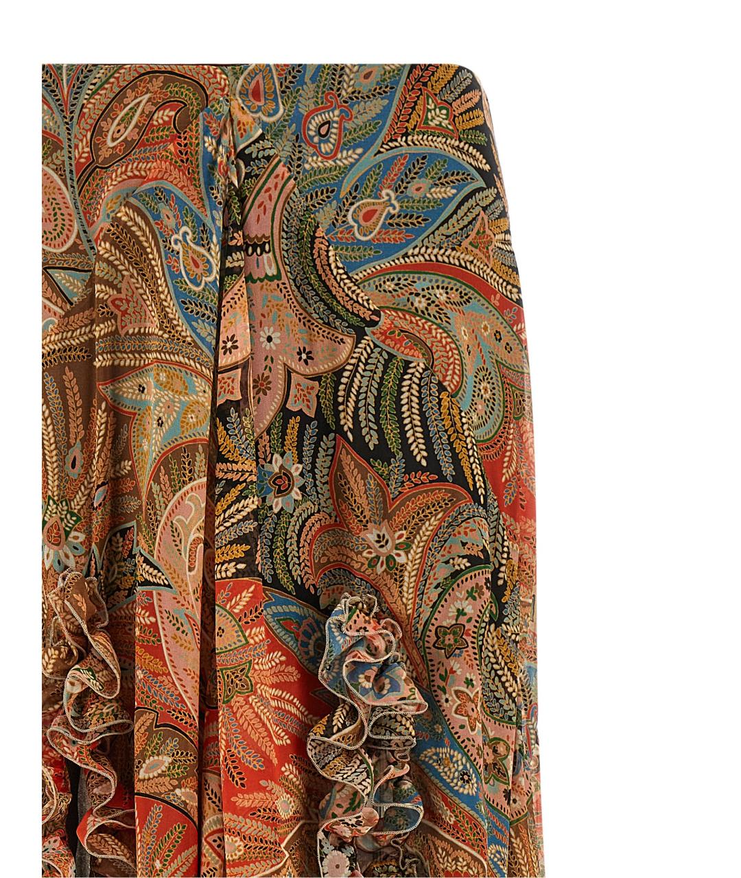ETRO Мульти шелковая юбка миди, фото 3