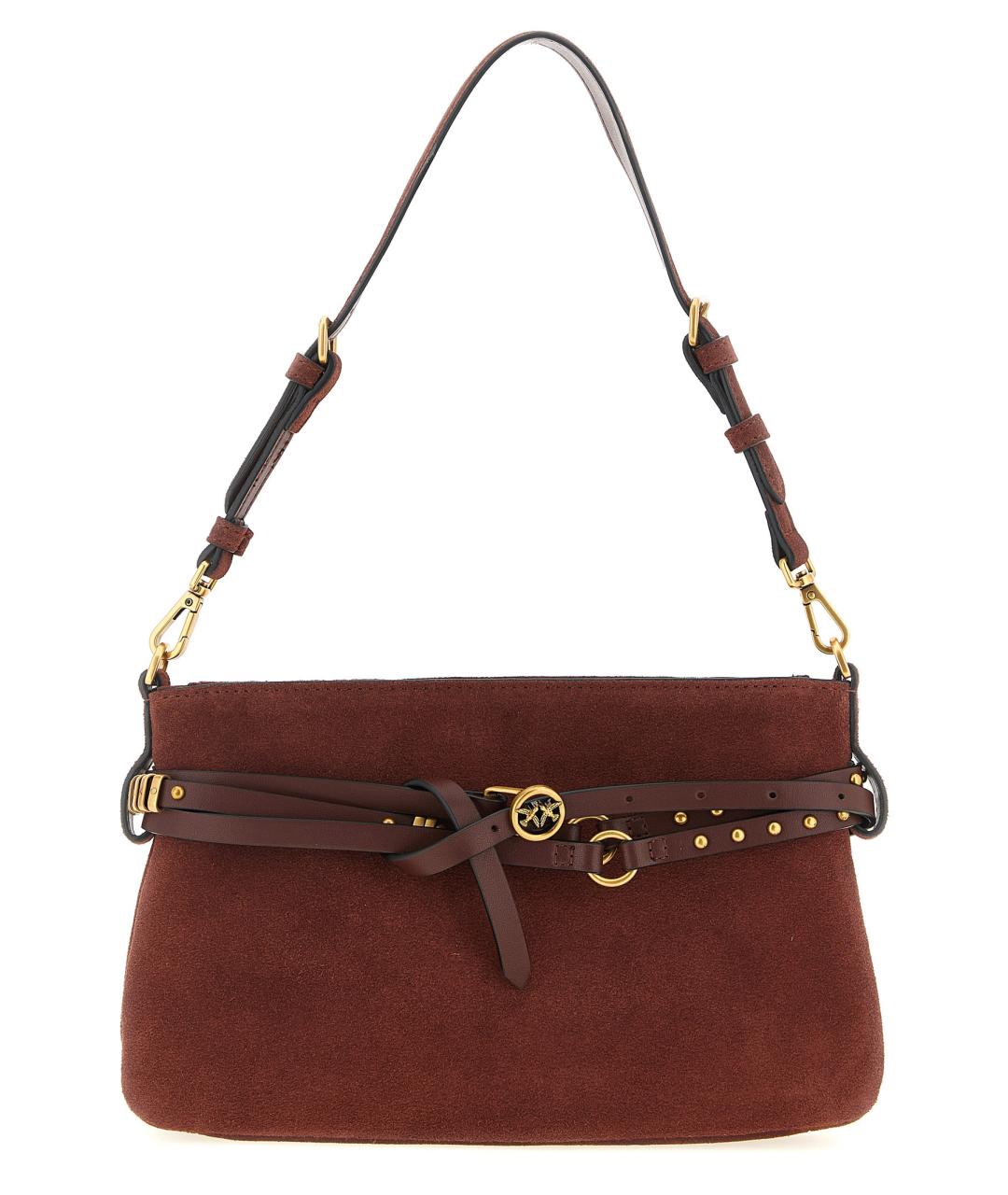 PINKO Бордовая замшевая сумка через плечо, фото 1