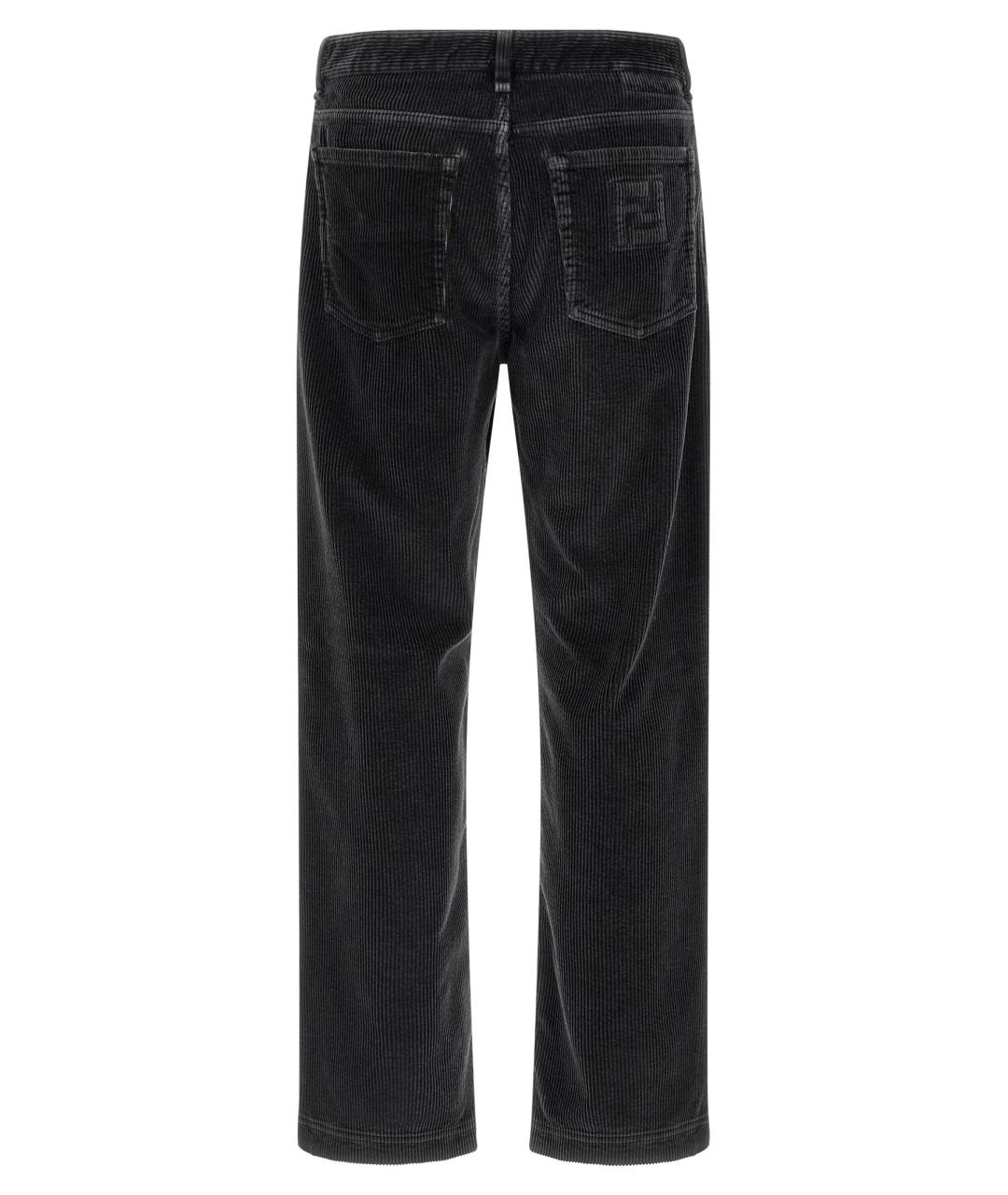 FENDI Серые хлопковые повседневные брюки, фото 2