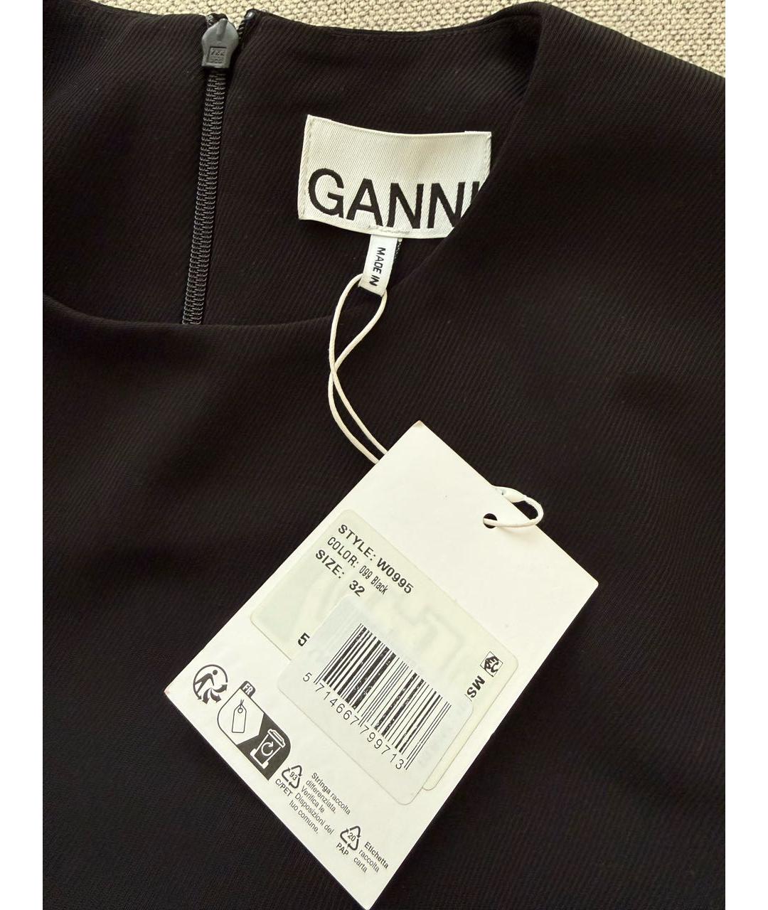 GANNI Черное полиэстеровое повседневное платье, фото 4