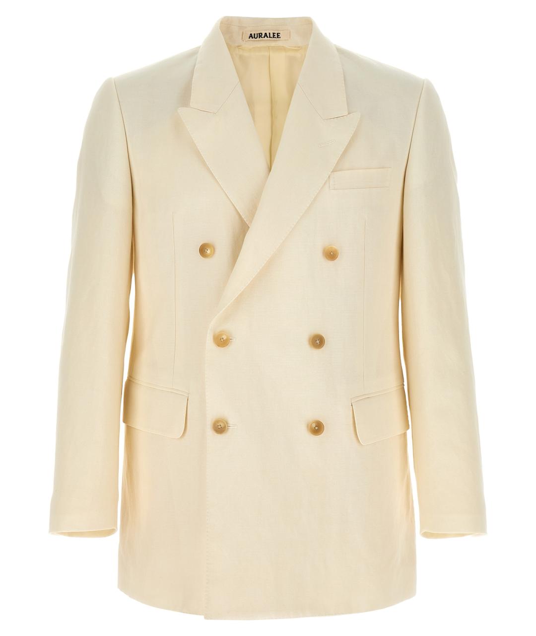 AURALEE Белый шерстяной пиджак, фото 1