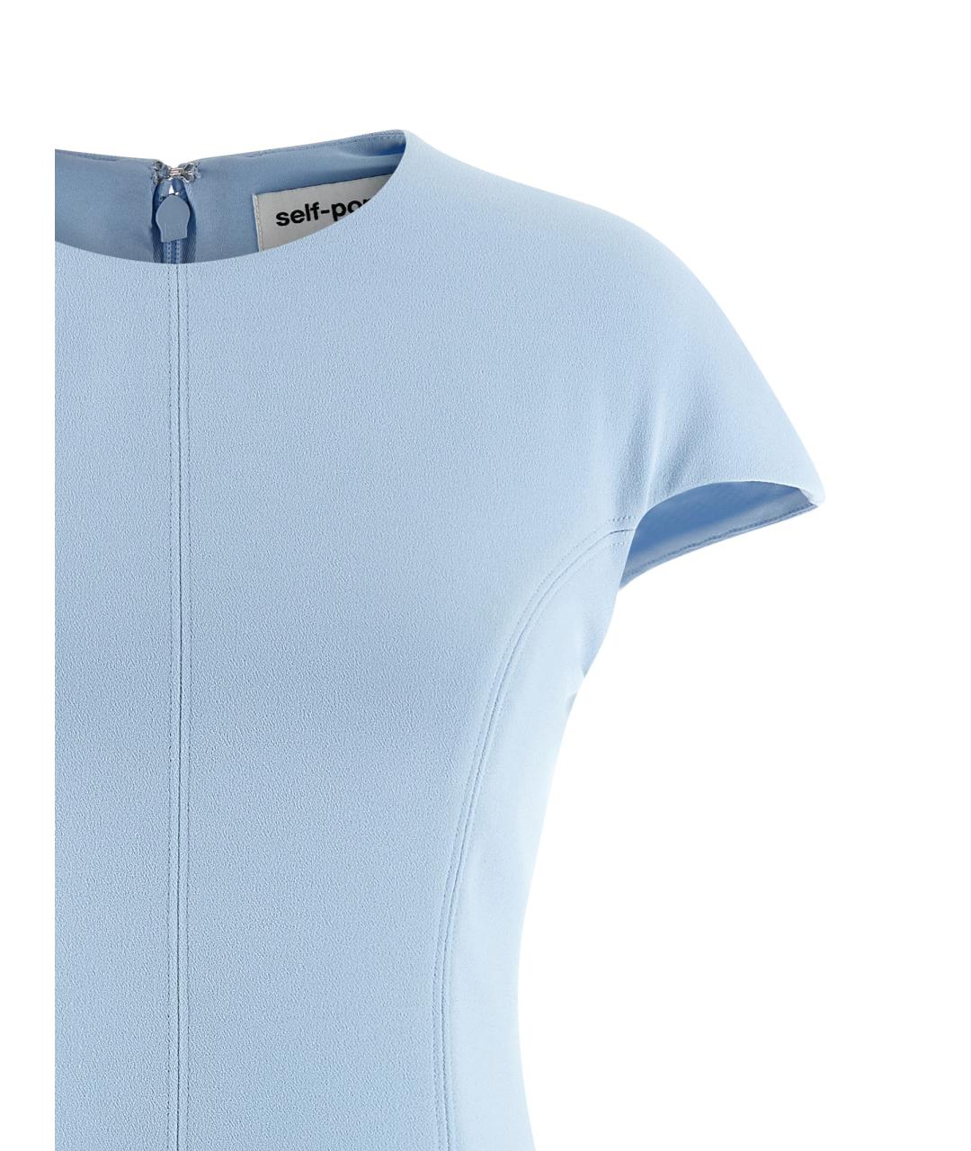 SELF-PORTRAIT Голубое полиэстеровое платье, фото 3