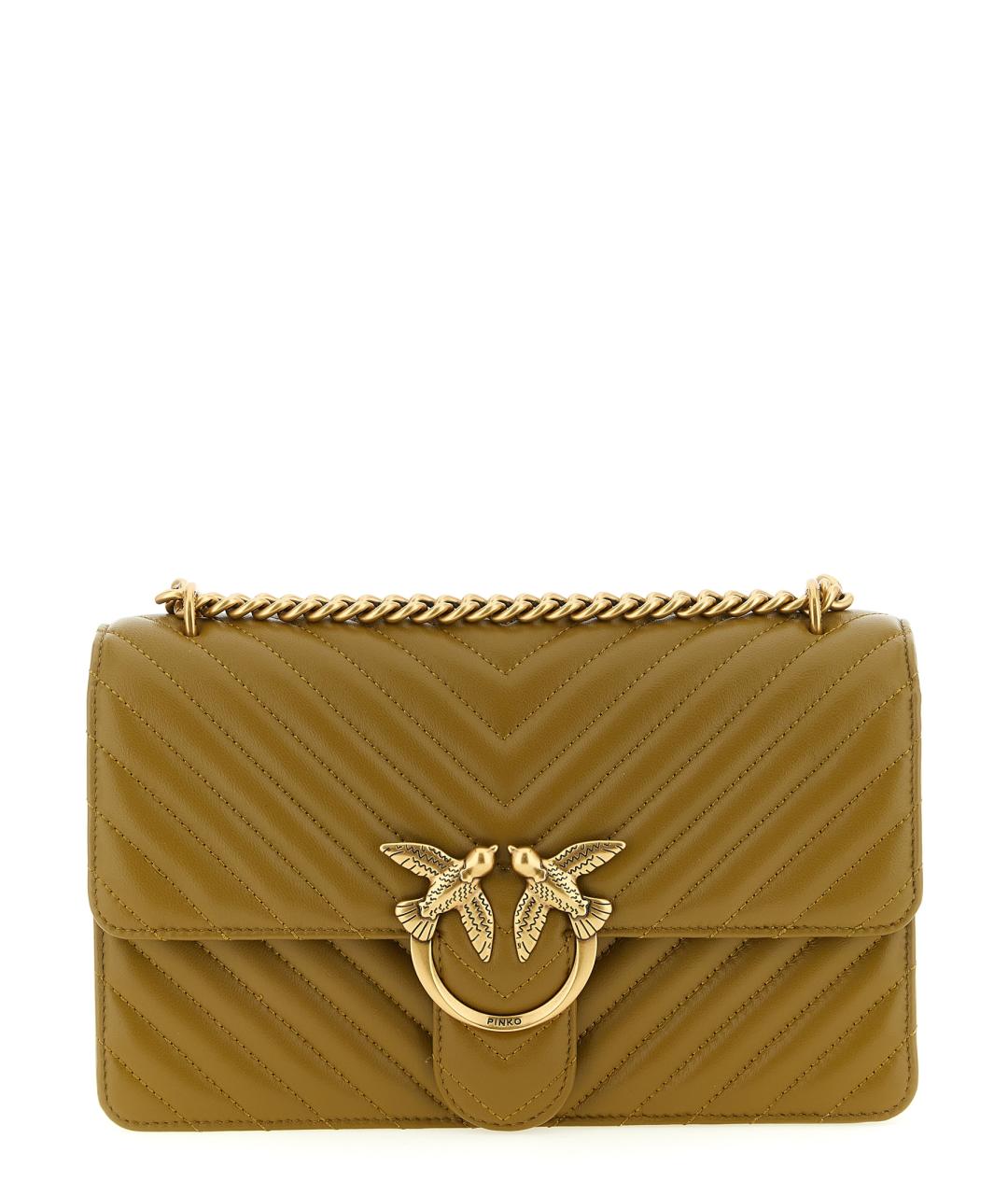 PINKO Зеленая кожаная сумка через плечо, фото 1