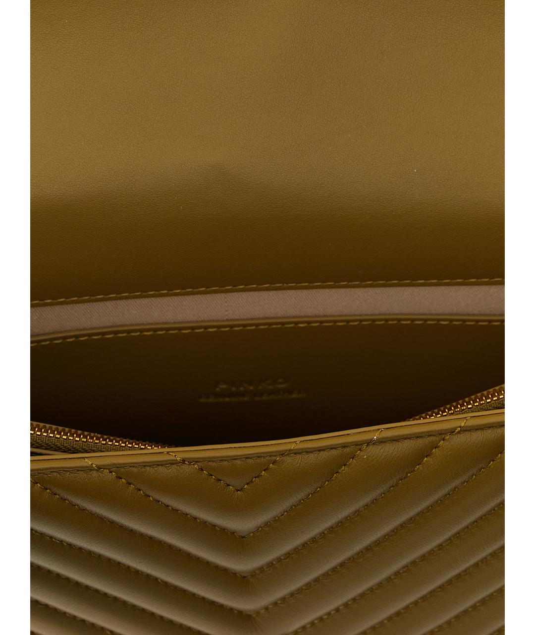 PINKO Зеленая кожаная сумка через плечо, фото 4