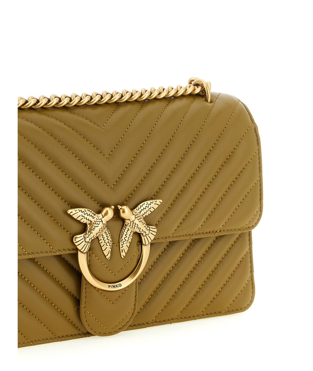 PINKO Зеленая кожаная сумка через плечо, фото 3