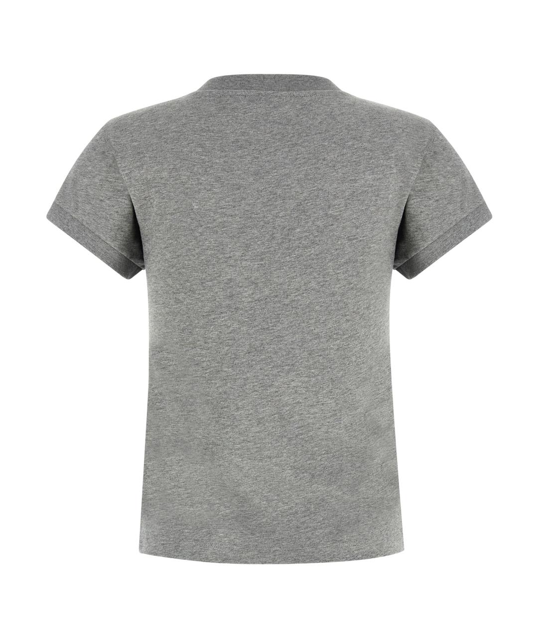 GANNI Серая хлопковая футболка, фото 2