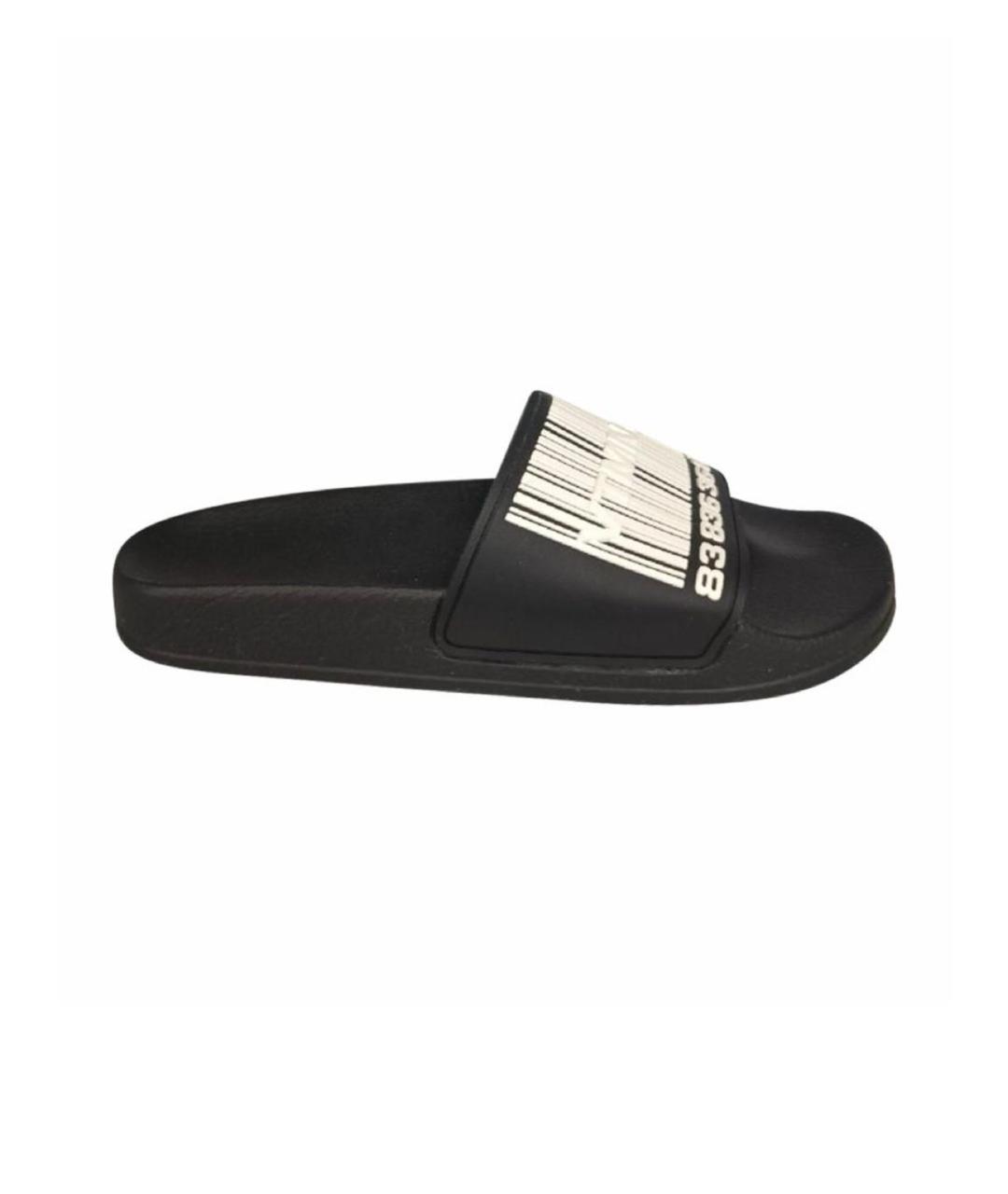 VETEMENTS Черные резиновые шлепанцы, фото 6