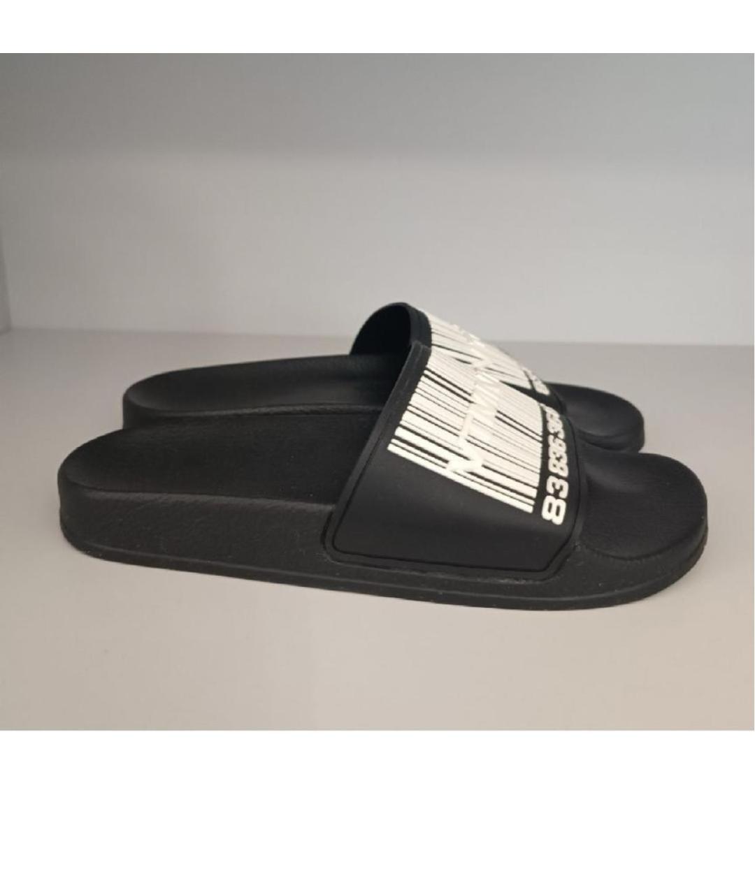 VETEMENTS Черные резиновые шлепанцы, фото 5