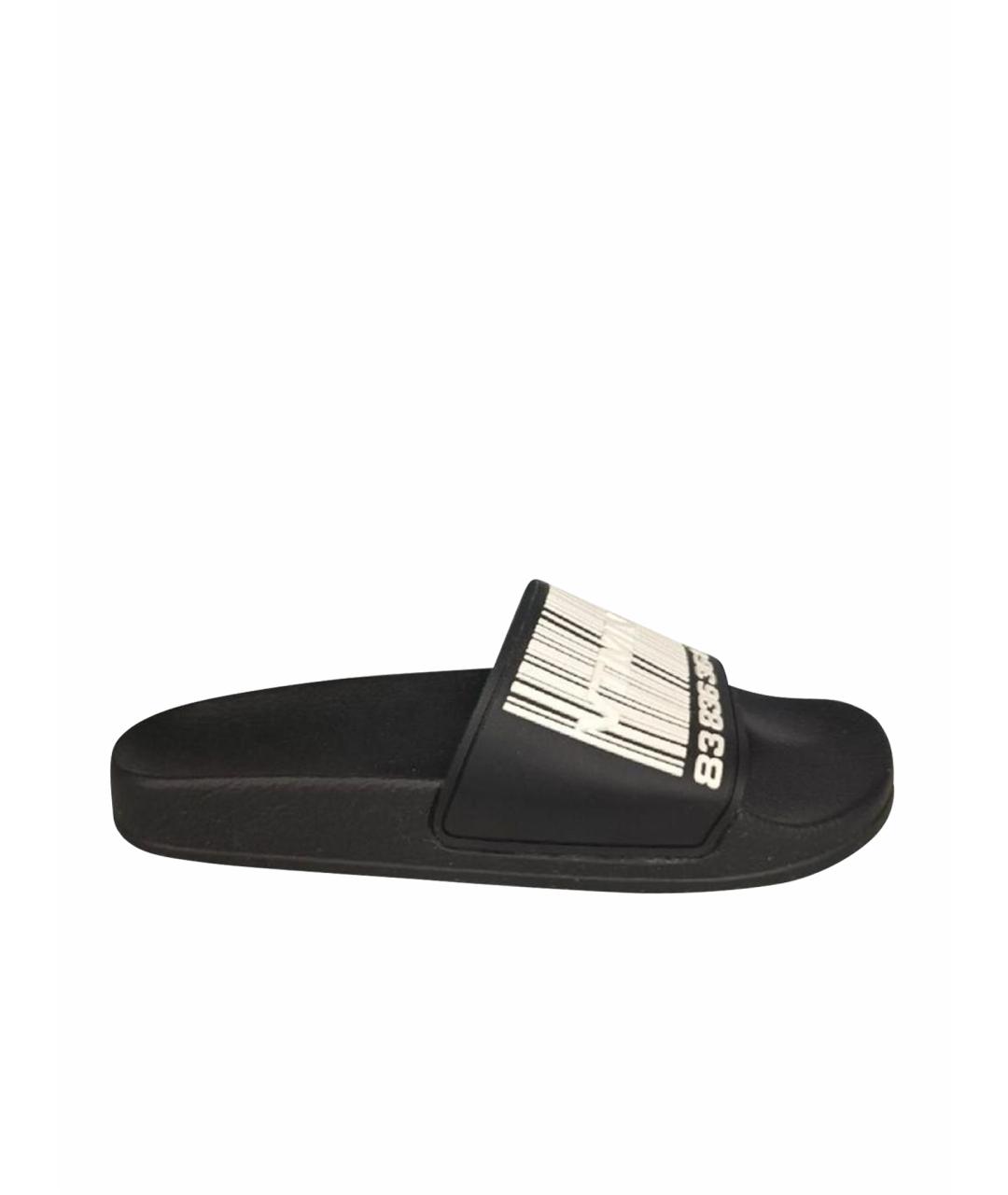 VETEMENTS Черные резиновые шлепанцы, фото 1