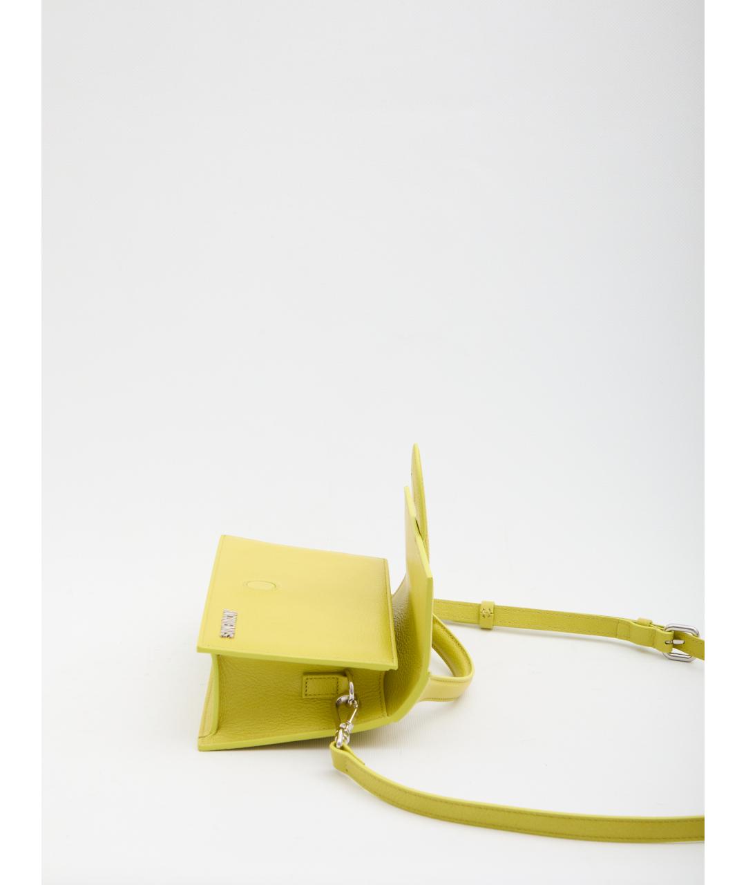 JACQUEMUS Зеленая кожаная сумка с короткими ручками, фото 4