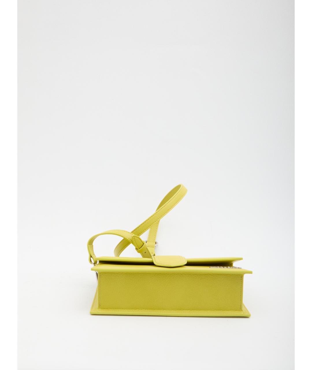 JACQUEMUS Зеленая кожаная сумка с короткими ручками, фото 3