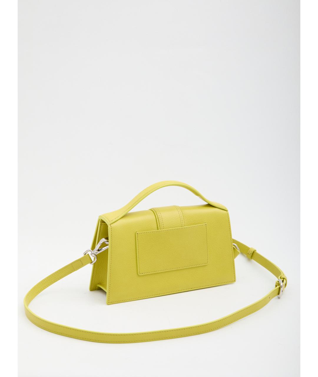 JACQUEMUS Зеленая кожаная сумка с короткими ручками, фото 2