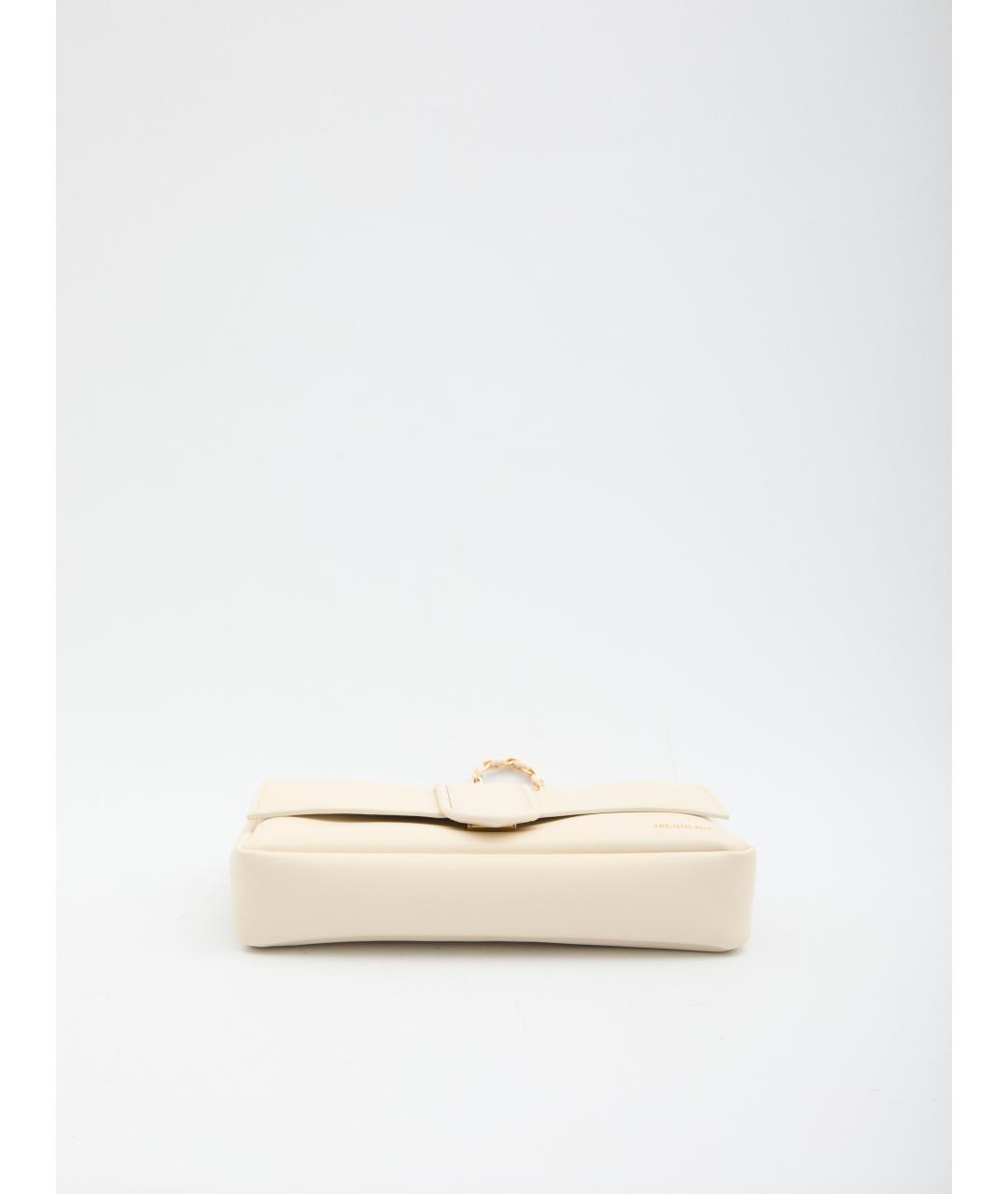 JACQUEMUS Белая кожаная сумка через плечо, фото 3