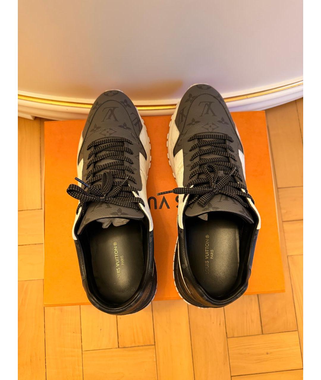 LOUIS VUITTON Серые кожаные низкие кроссовки / кеды, фото 3