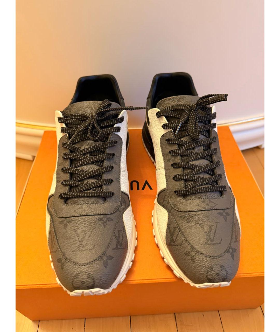 LOUIS VUITTON Серые кожаные низкие кроссовки / кеды, фото 2