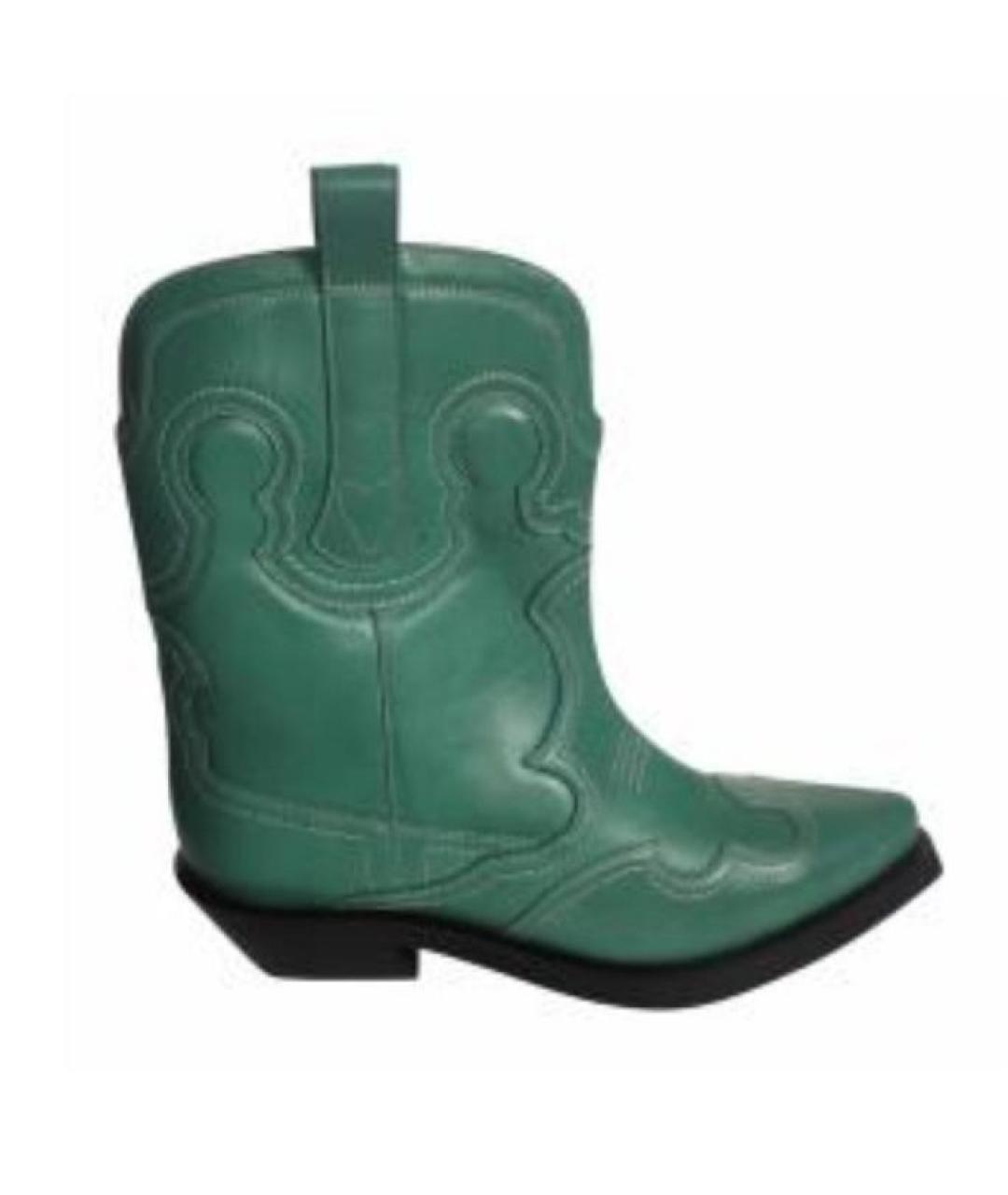 GANNI Зеленые кожаные полусапоги, фото 8