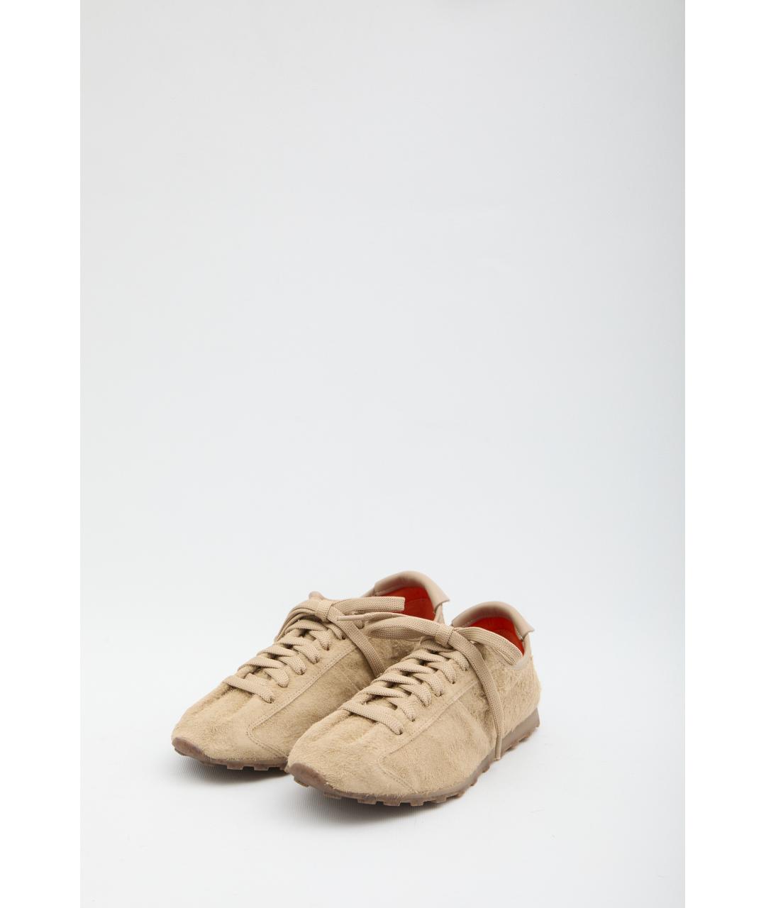 JACQUEMUS Бежевые замшевые кеды, фото 2