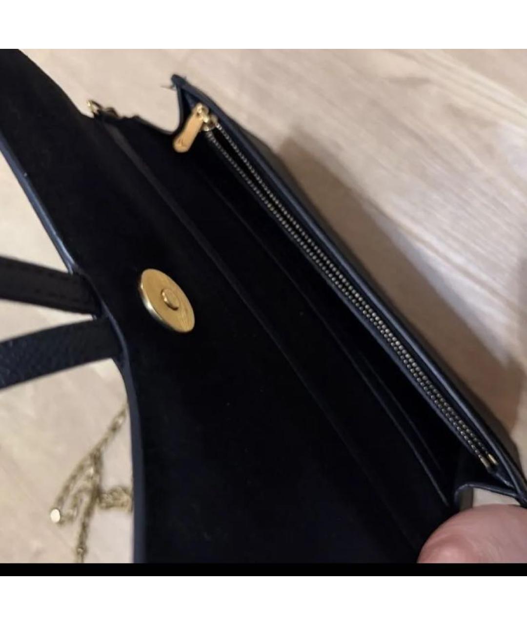 CHRISTIAN DIOR Черная кожаная сумка через плечо, фото 8