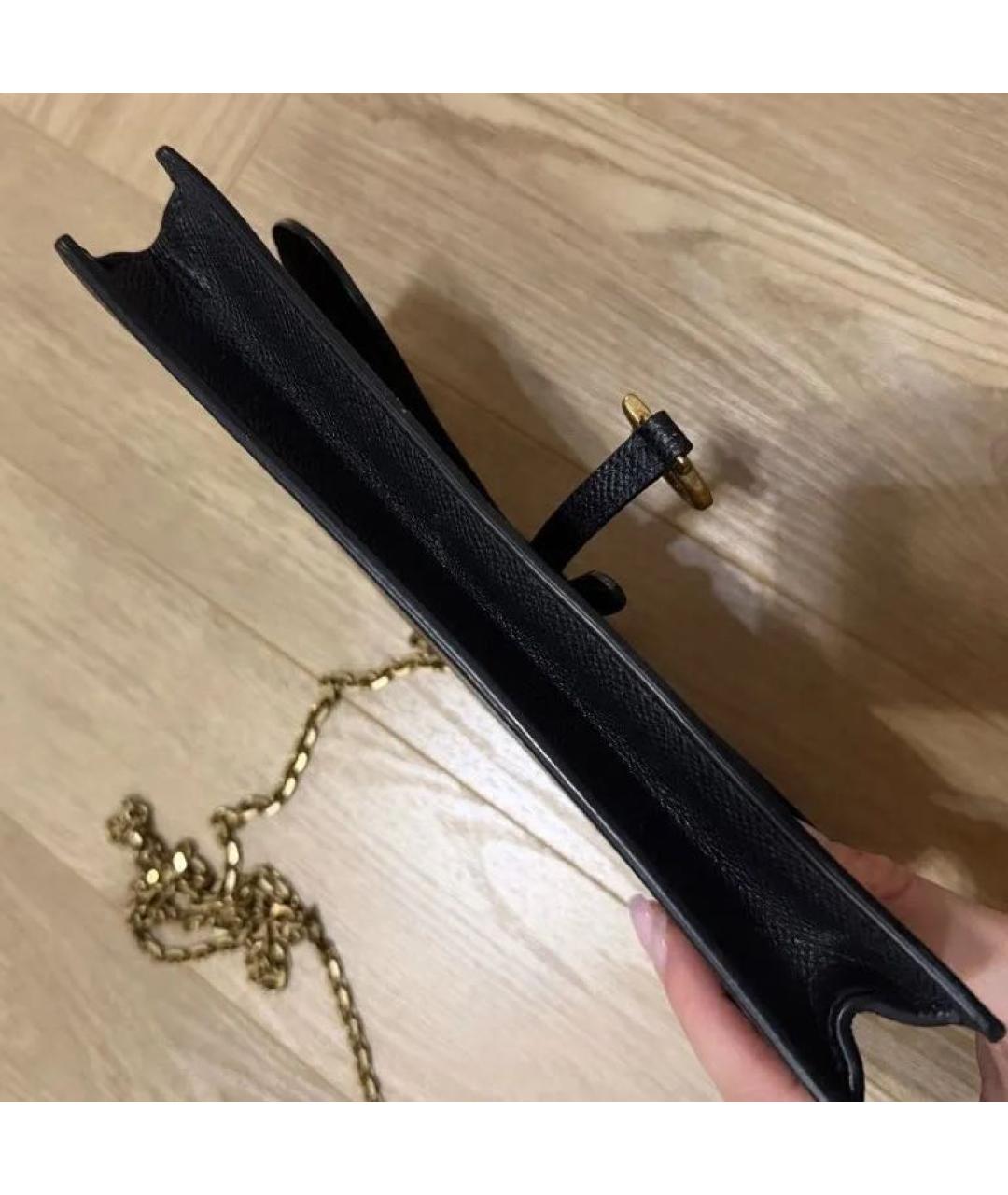 CHRISTIAN DIOR Черная кожаная сумка через плечо, фото 7