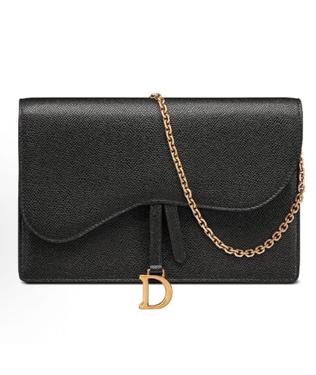 CHRISTIAN DIOR Черная кожаная сумка через плечо, фото 9