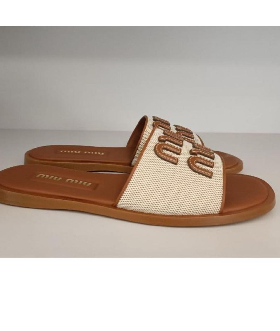 MIU MIU Оранжевое шлепанцы, фото 6