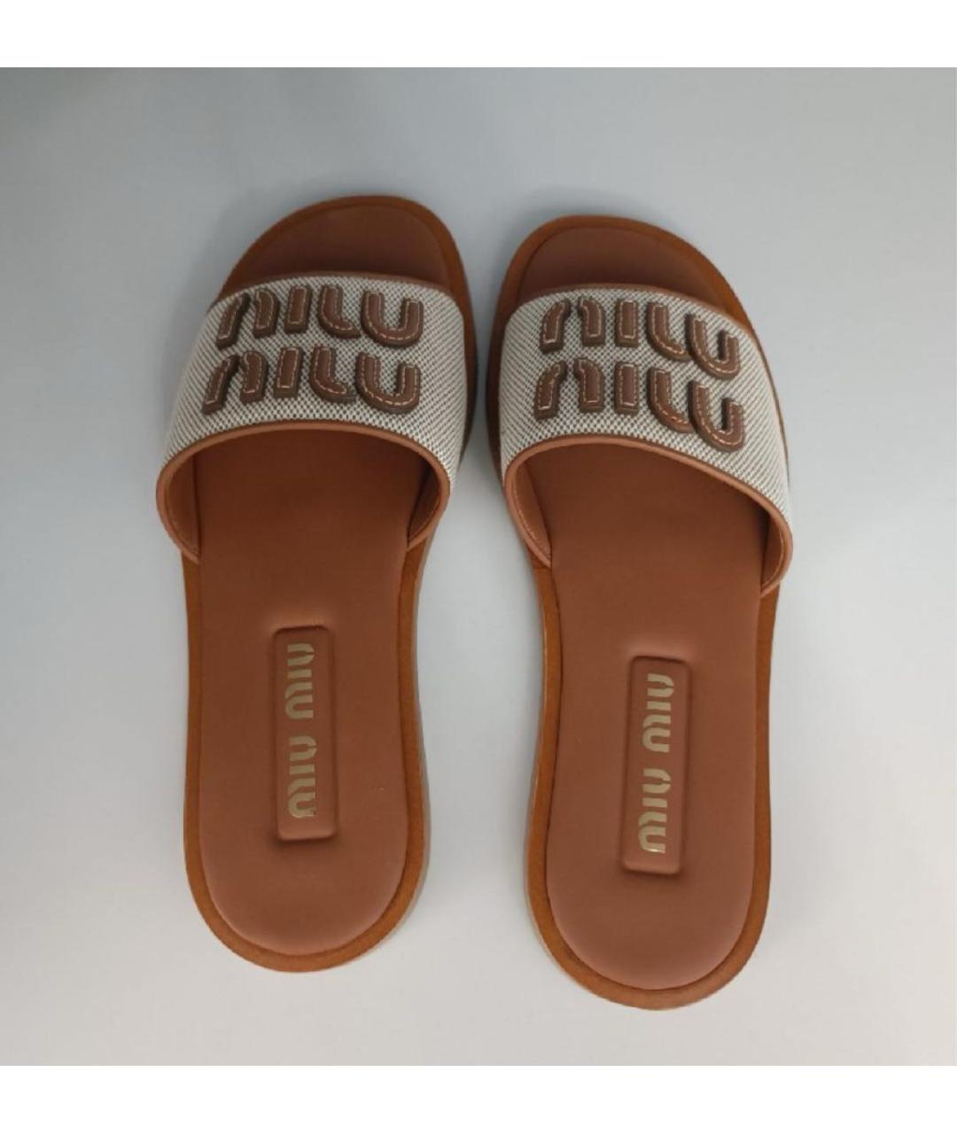 MIU MIU Оранжевое шлепанцы, фото 3