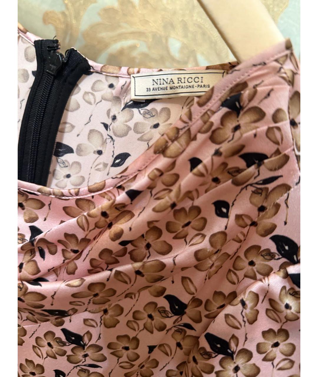 NINA RICCI Розовое шелковое вечернее платье, фото 5