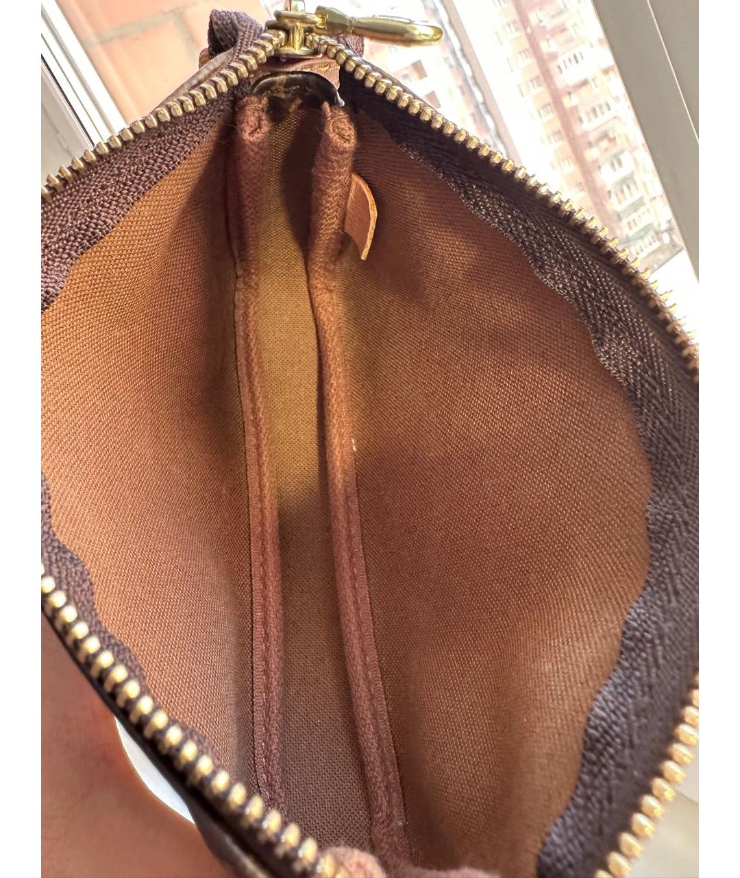 LOUIS VUITTON Коричневая сумка с короткими ручками из искусственной кожи, фото 5