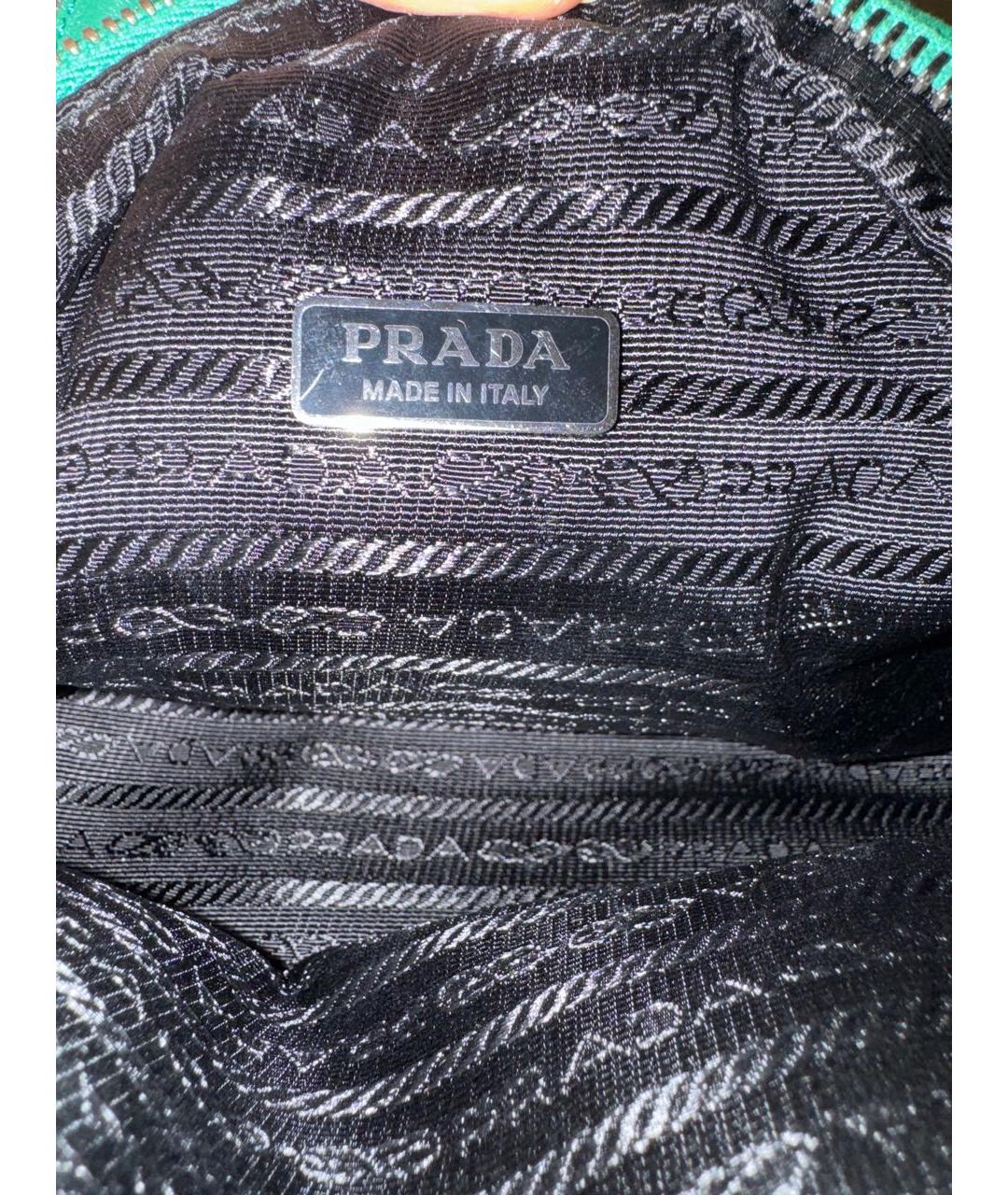 PRADA Зеленая кожаная сумка с короткими ручками, фото 7