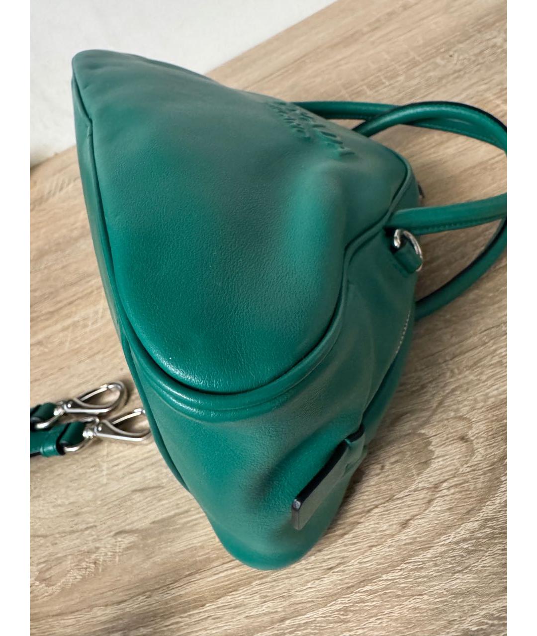 PRADA Зеленая кожаная сумка с короткими ручками, фото 5